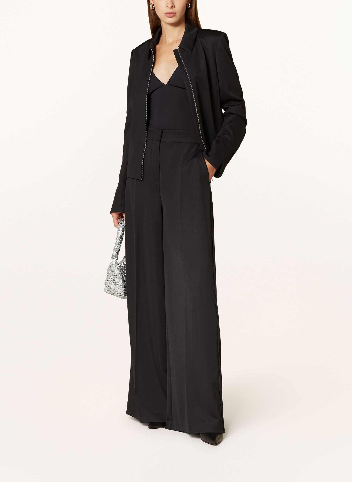 MAX & Co. Marlenehose IPPICA mit Galonstreifen: SCHWARZ