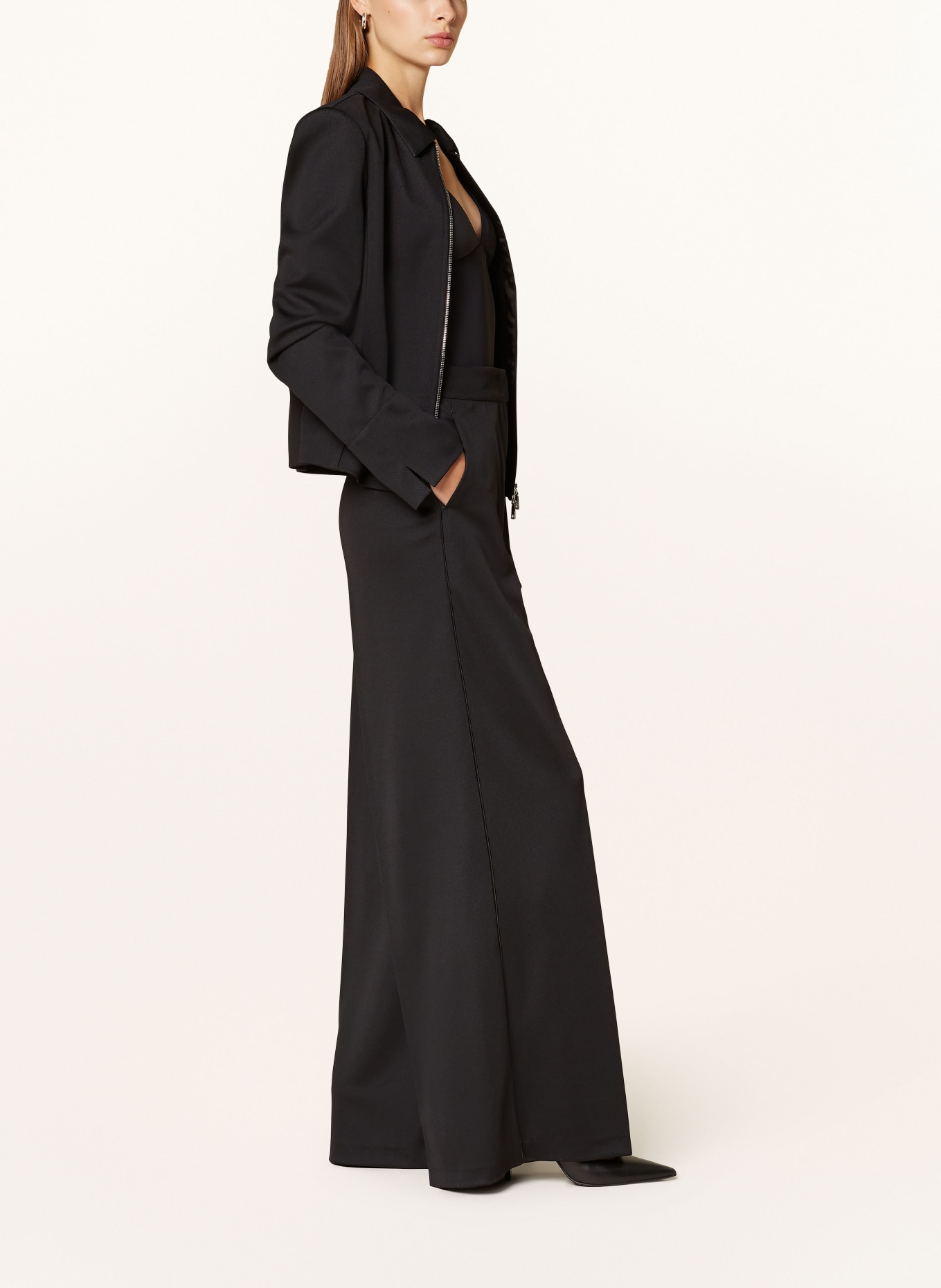 MAX & Co. Marlenehose IPPICA mit Galonstreifen: SCHWARZ