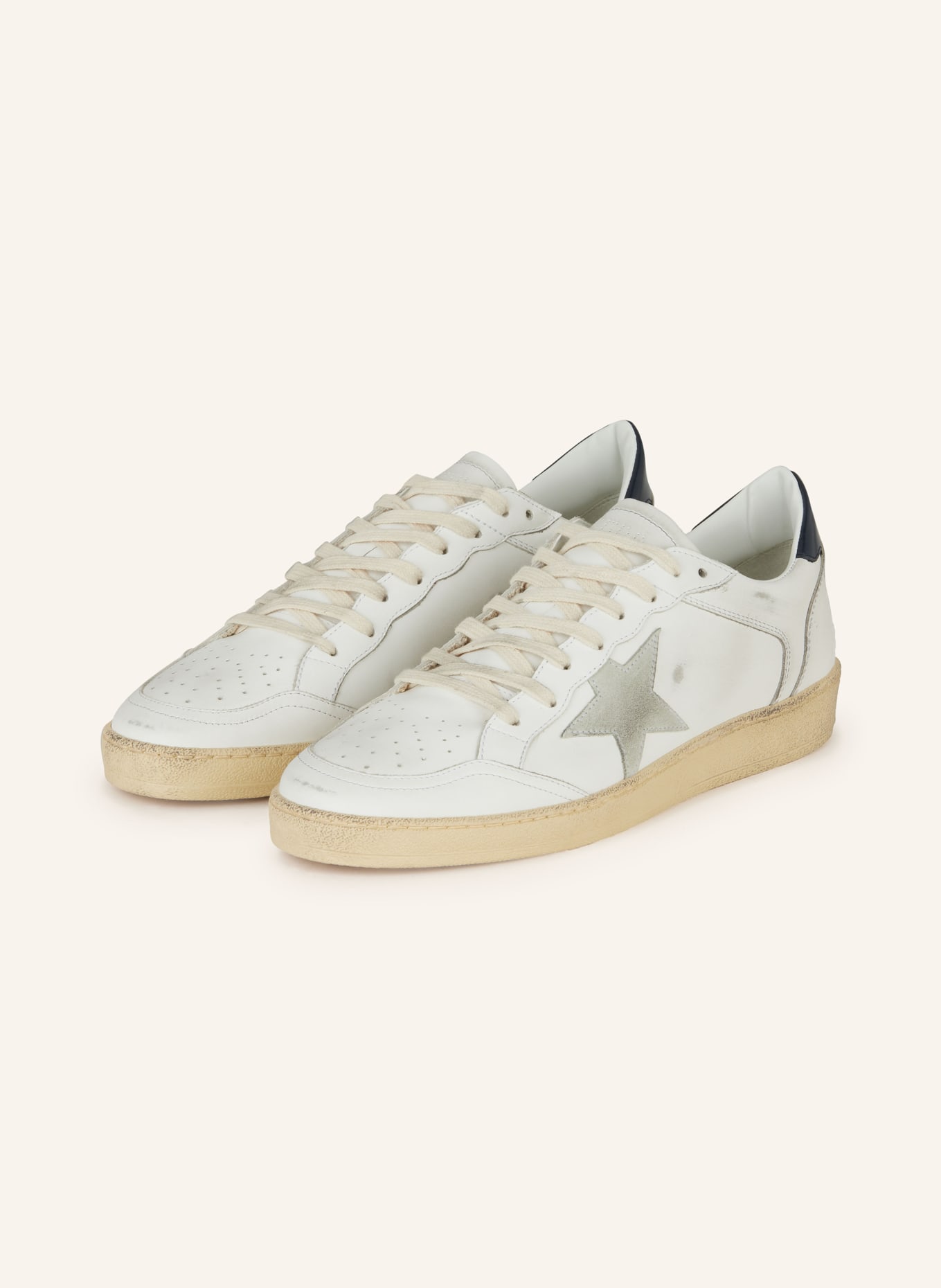 GOLDEN GOOSE Sneaker BALLSTAR: WEISS / SCHWARZ / GRAU
