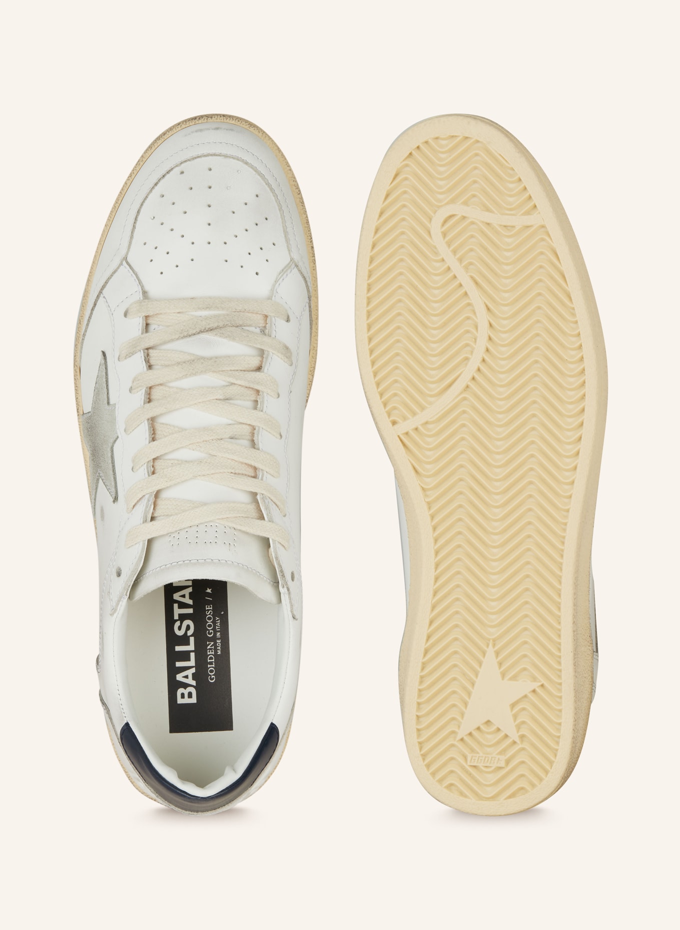 GOLDEN GOOSE Sneaker BALLSTAR: WEISS / SCHWARZ / GRAU
