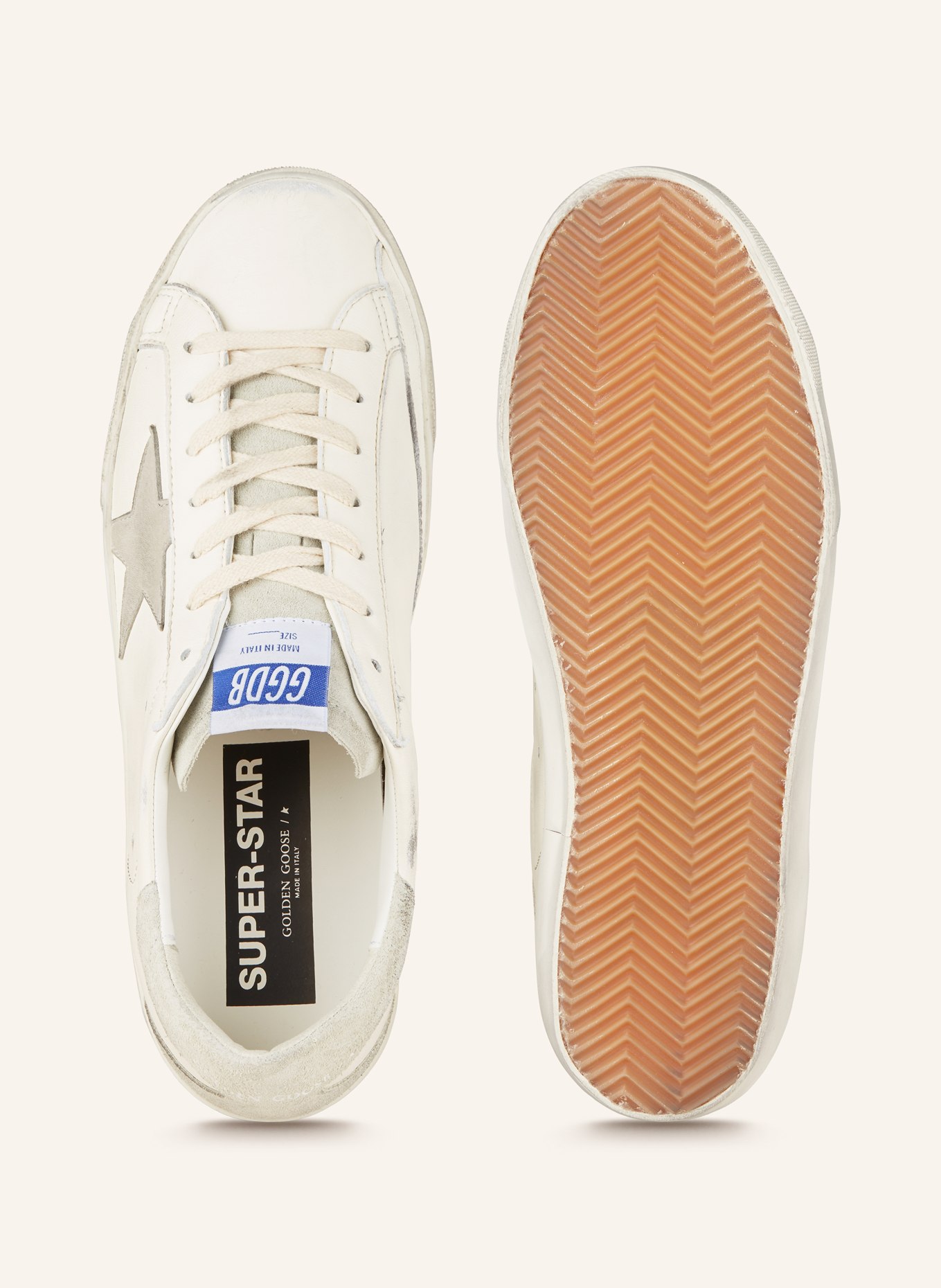 GOLDEN GOOSE Sneaker SUPER-STAR: WIT / GRIJS