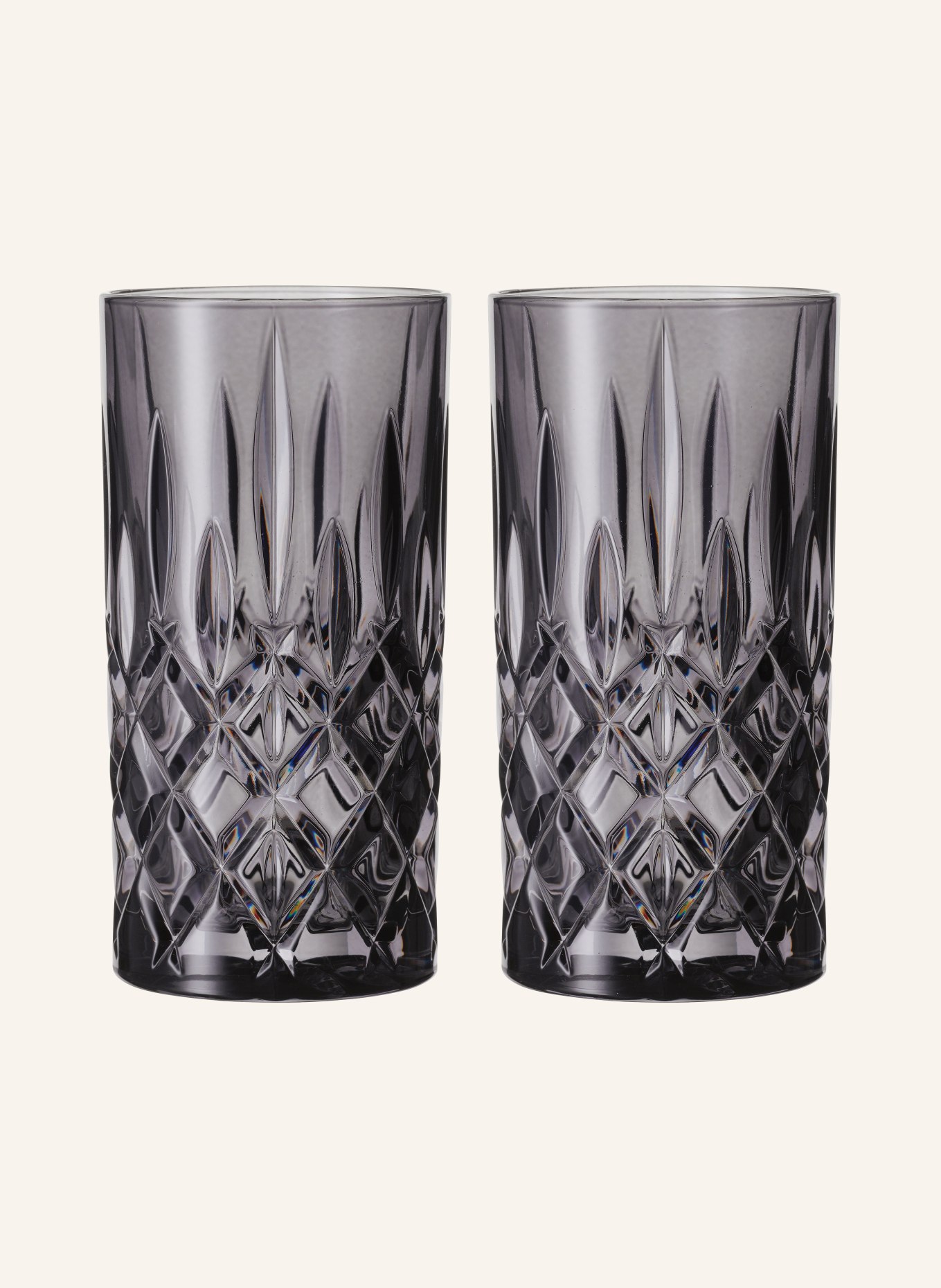 Nachtmann 2er-Set Longdrinkgläser NOBLESSE: DUNKELGRAU