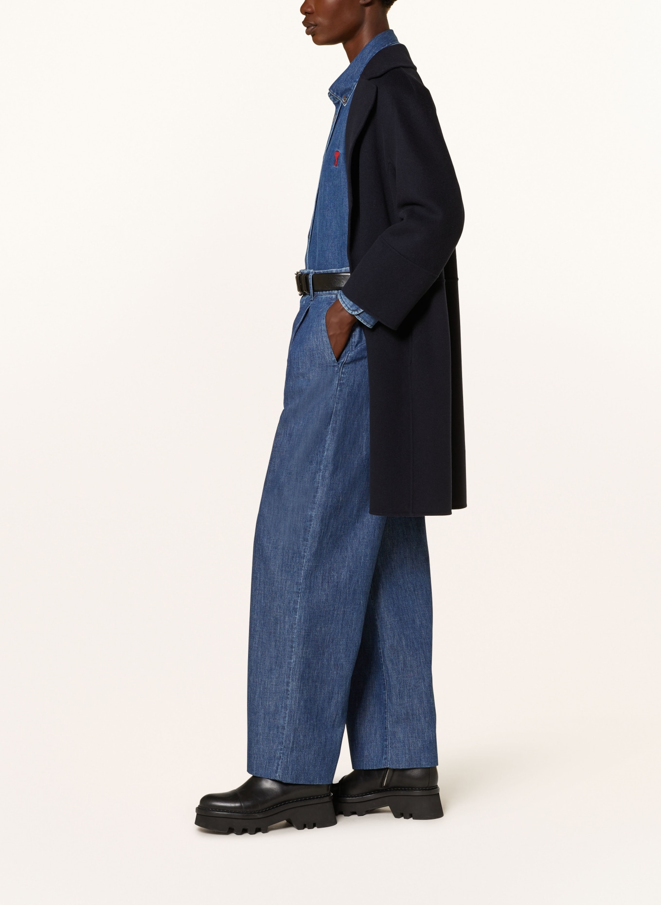 S Max Mara Wide leg trousers ESORDIO in denim look in 002