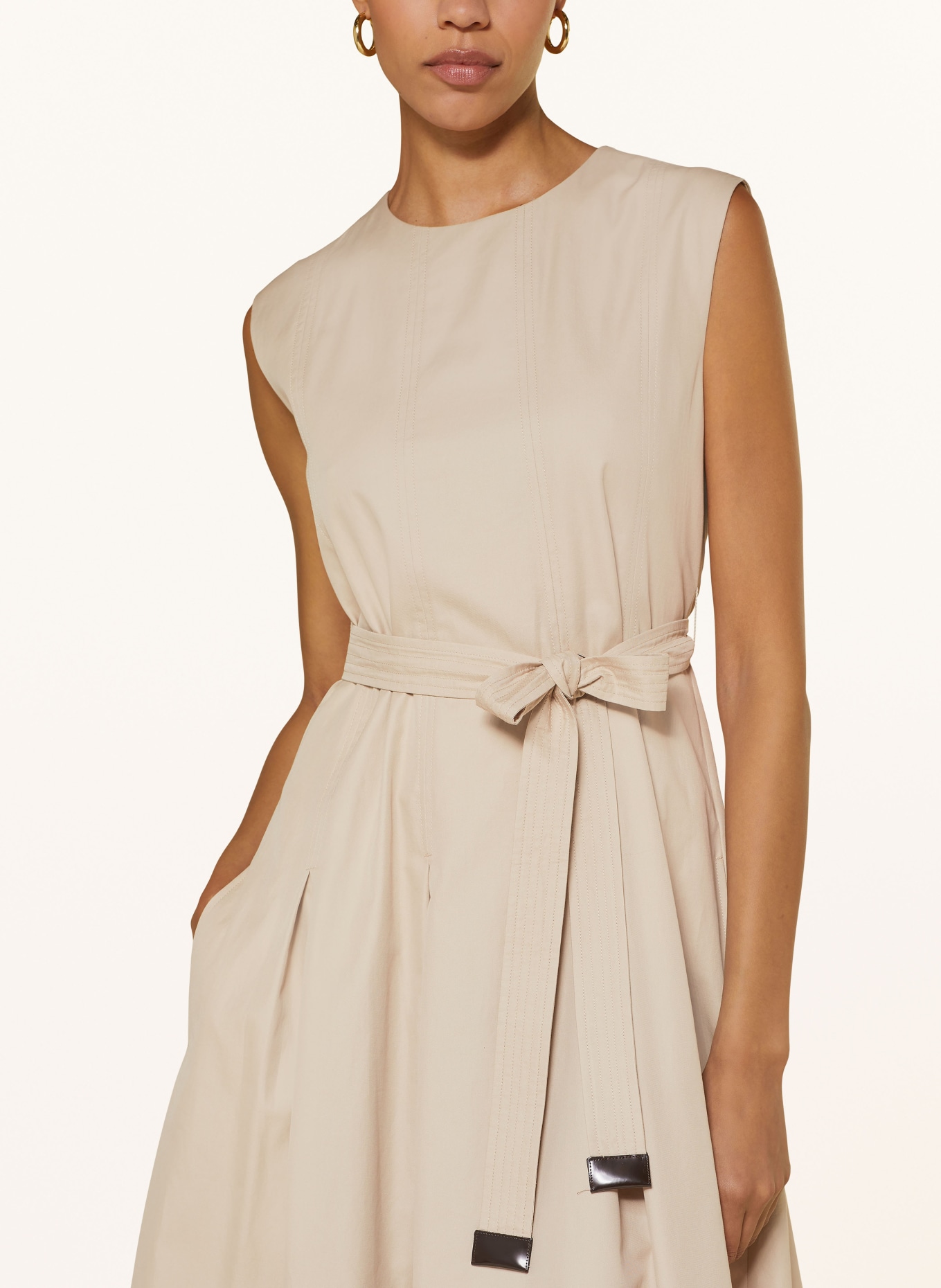 S Max Mara Amina ノースリーブドレス Sleeveless twill dress, beige | 