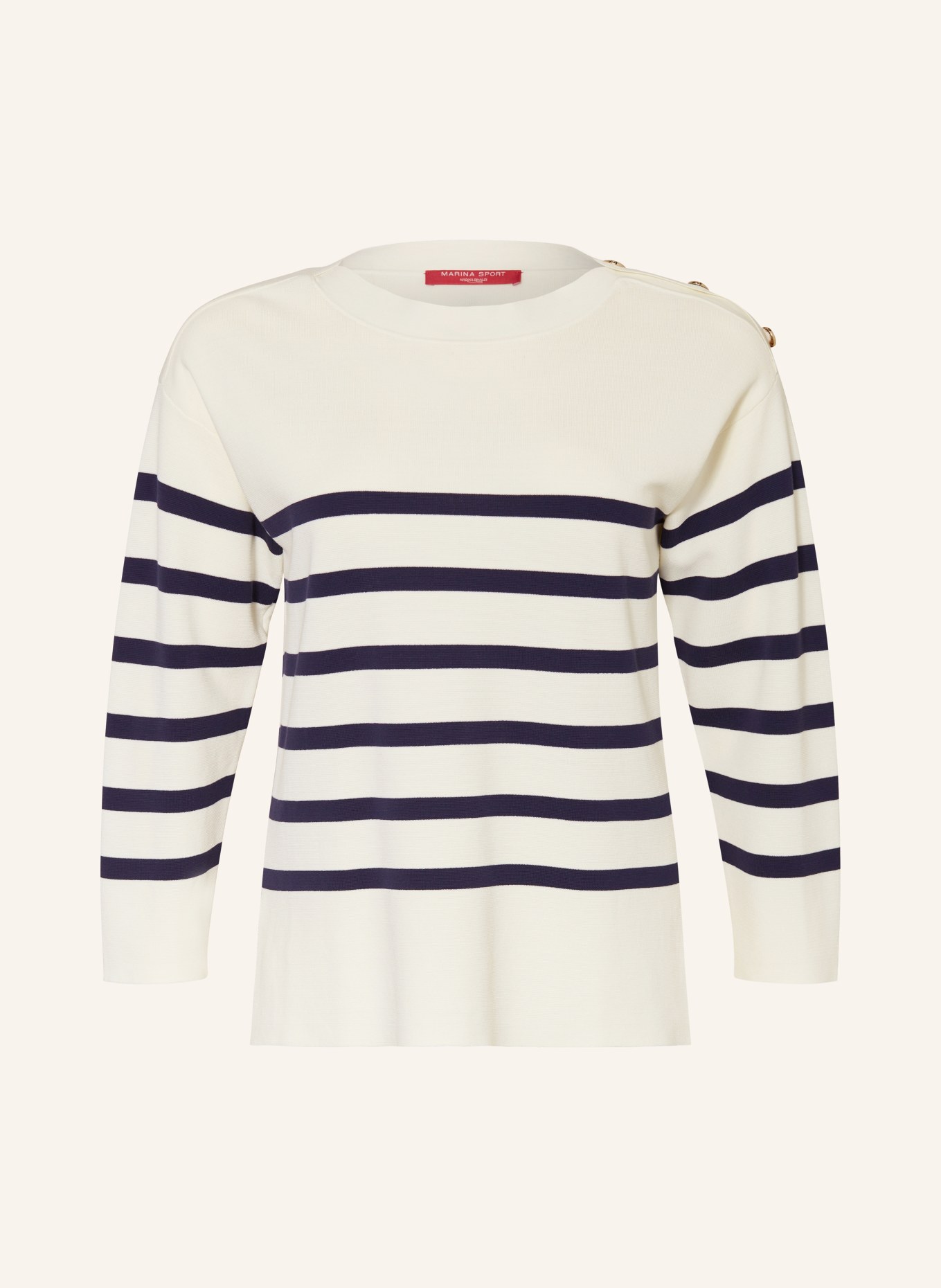 MARINA RINALDI SPORT Sweater BORBONE: WHITE/ DARK BLUE