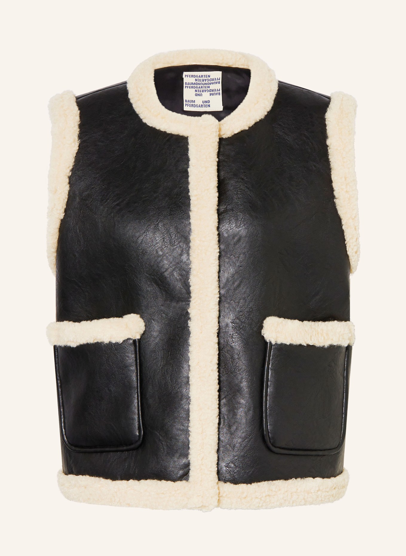 BAUM UND PFERDGARTEN Weste BELLIS in Lederoptik: SCHWARZ / CREME