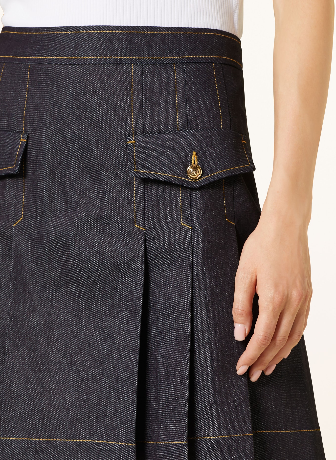 SANDRO Spódnica jeansowa, Kolor: GRANATOWY (Obrazek 4)