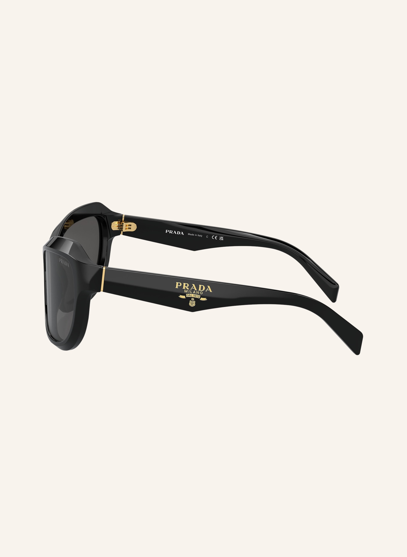 PRADA Sunglasses PR A27S, Color: 16K5S0 - BLACK/ DARK GRAY (Image 3)