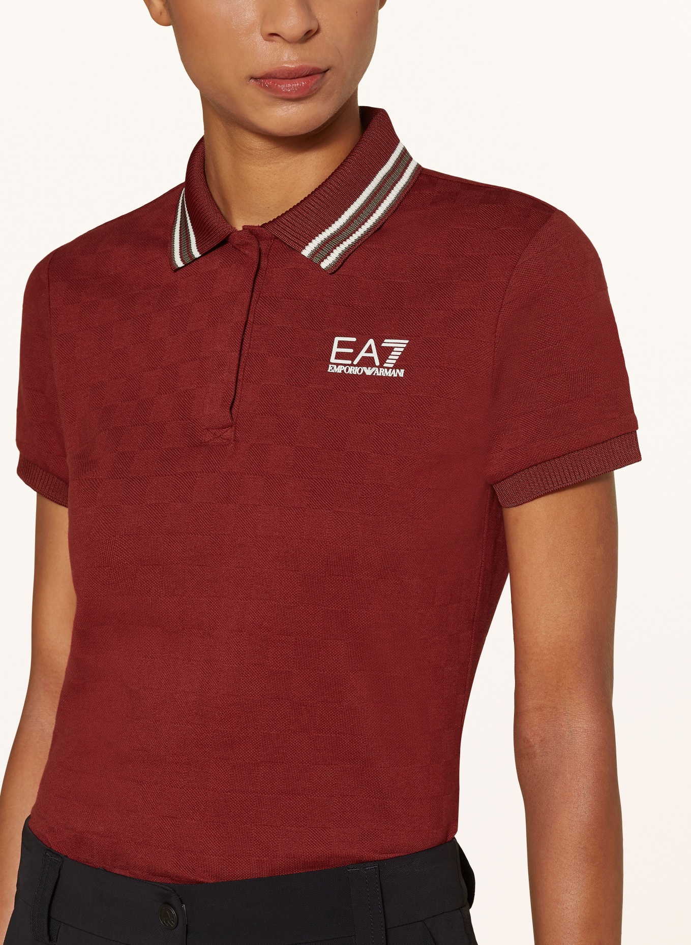 EA7 EMPORIO ARMANI Piqué-Poloshirt, Farbe: DUNKELROT (Bild 4)