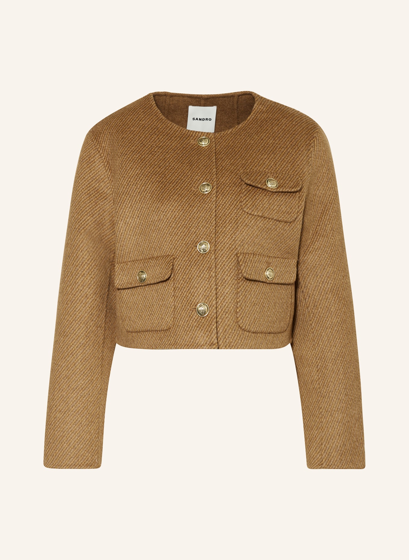 SANDRO Cropped-Jacke, Farbe: BRAUN (Bild 1)