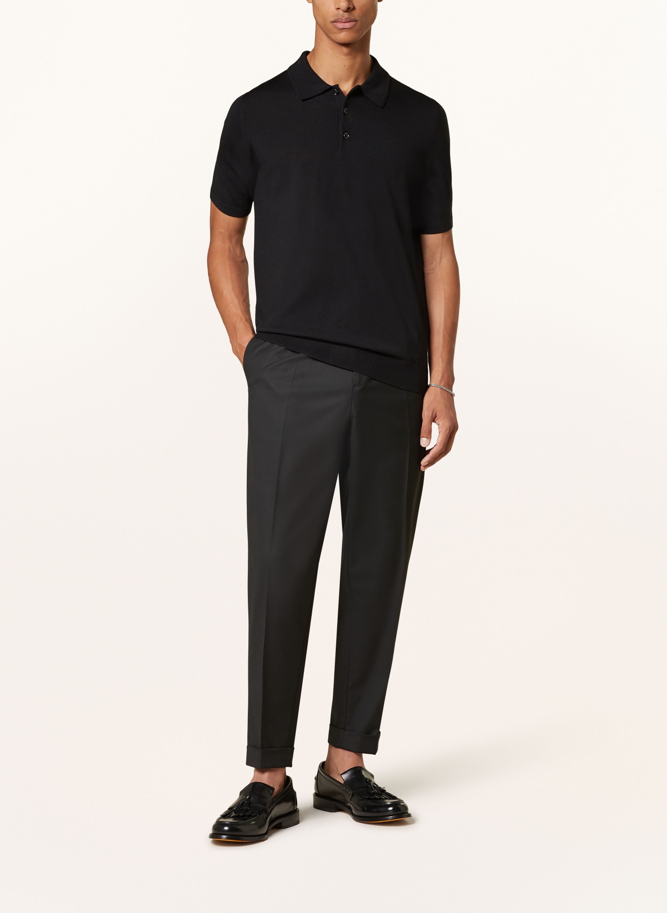 REISS Knitted polo shirt MANOR, Color: BLACK (Image 2)