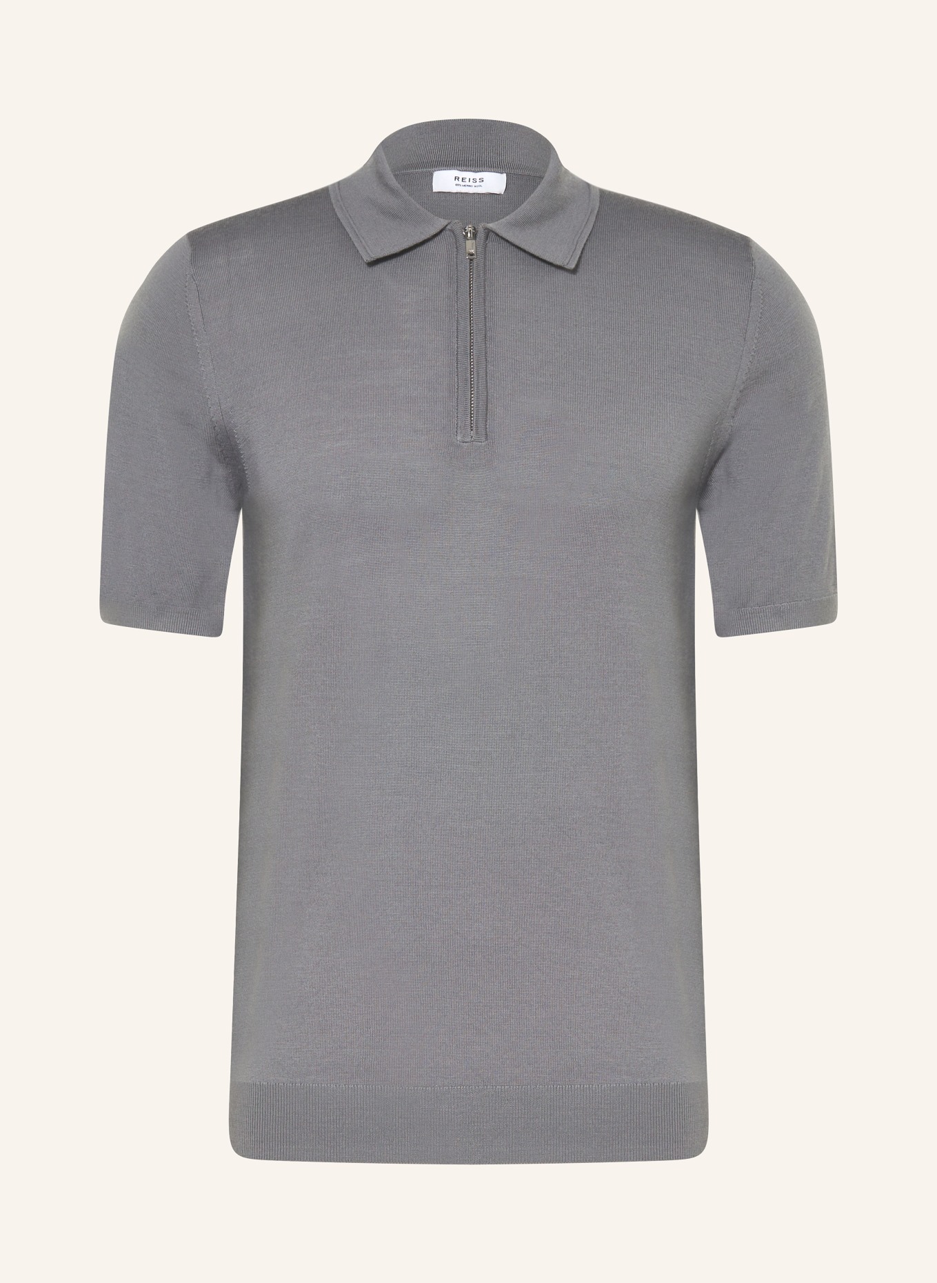 REISS Strick-Poloshirt MAXWELL, Farbe: BLAUGRAU (Bild 1)