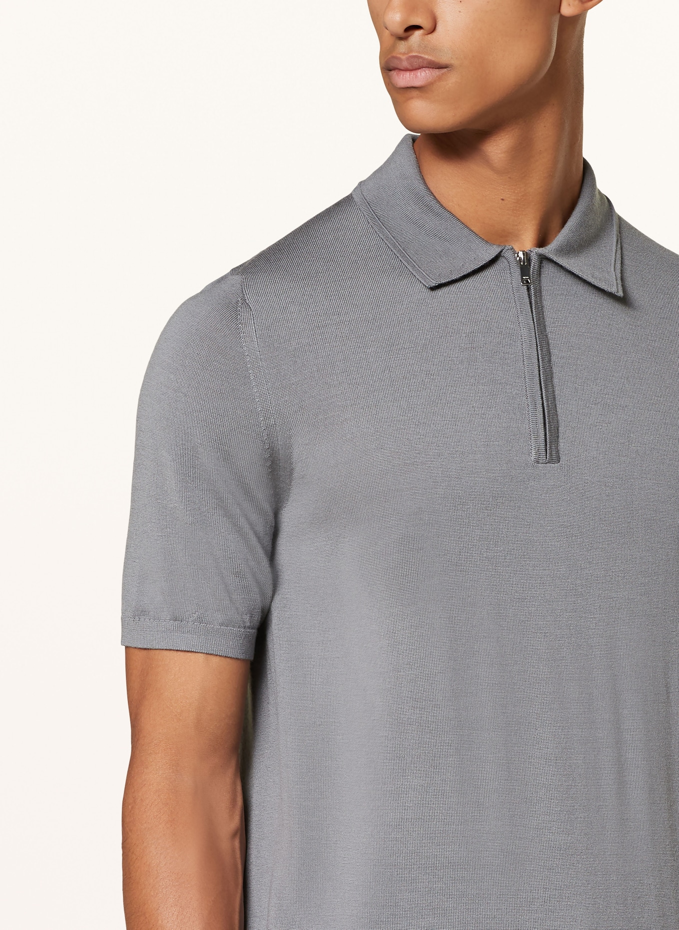 REISS Strick-Poloshirt MAXWELL, Farbe: BLAUGRAU (Bild 4)