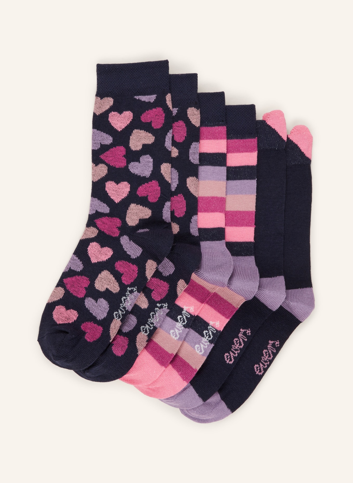 ewers COLLECTION 6er-Pack Socken: SCHWARZ / PINK / HELLLILA