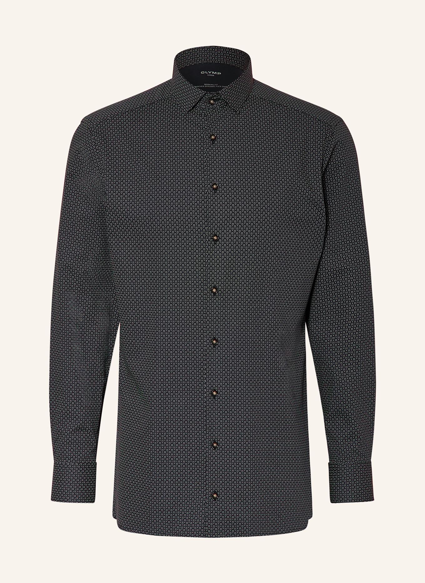 OLYMP Jerseyhemd Luxor 24/Seven modern fit: SCHWARZ / DUNKELGRÜN / WEISS
