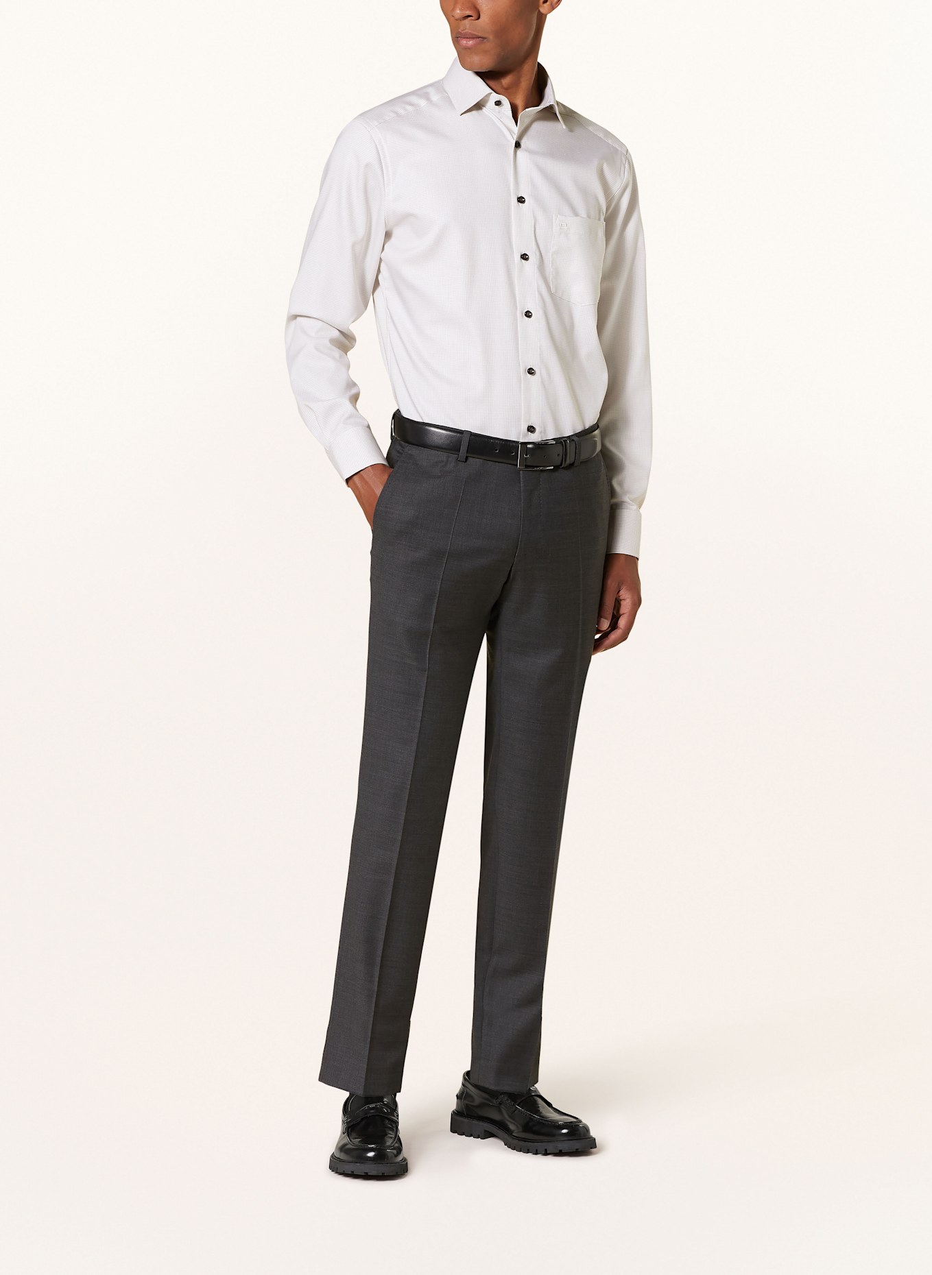 OLYMP Koszula luxor modern fit: BEŻOWY / BIAŁY