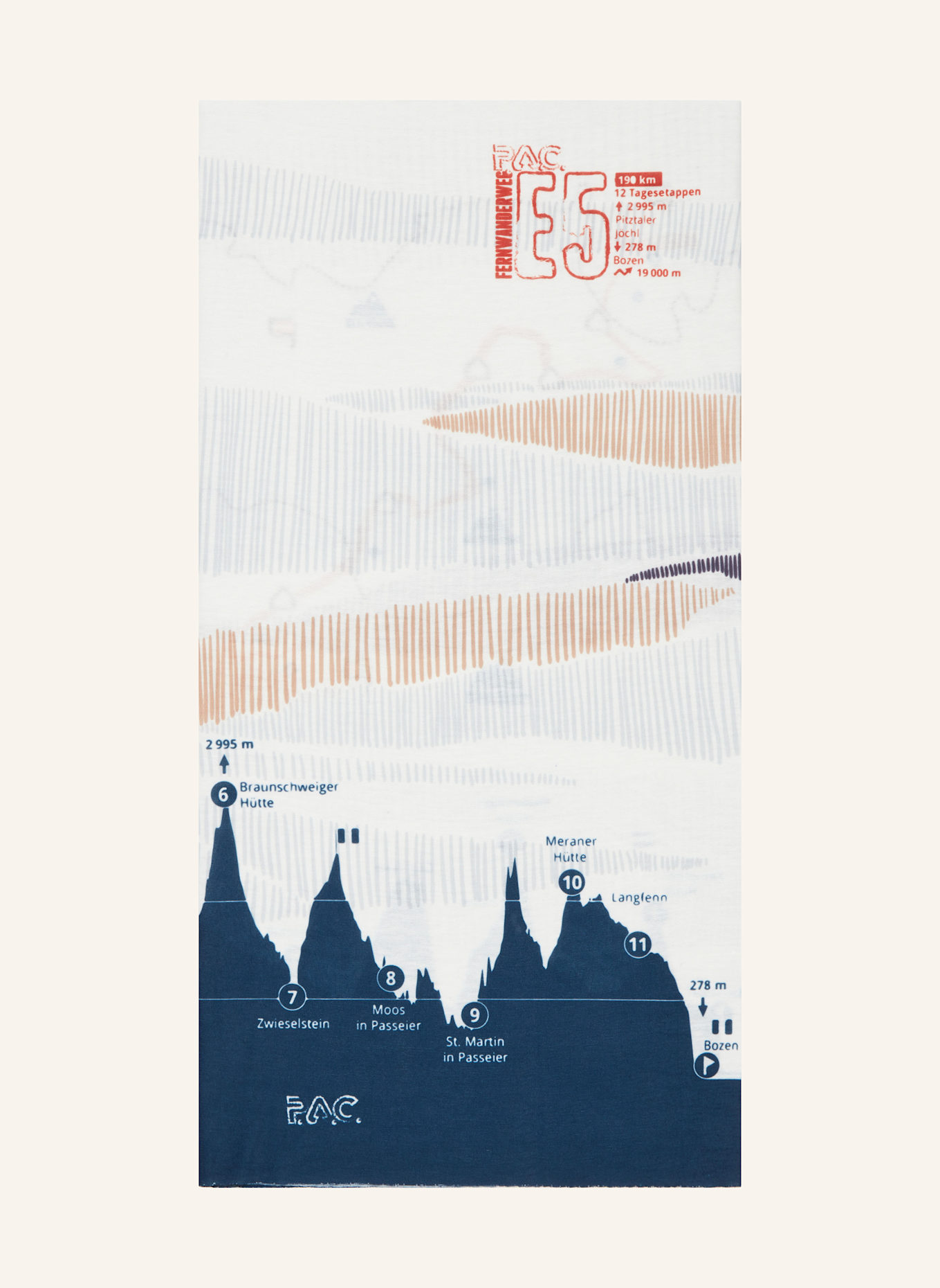 P.A.C. Multifunktionstuch: BLAU / HELLGRAU