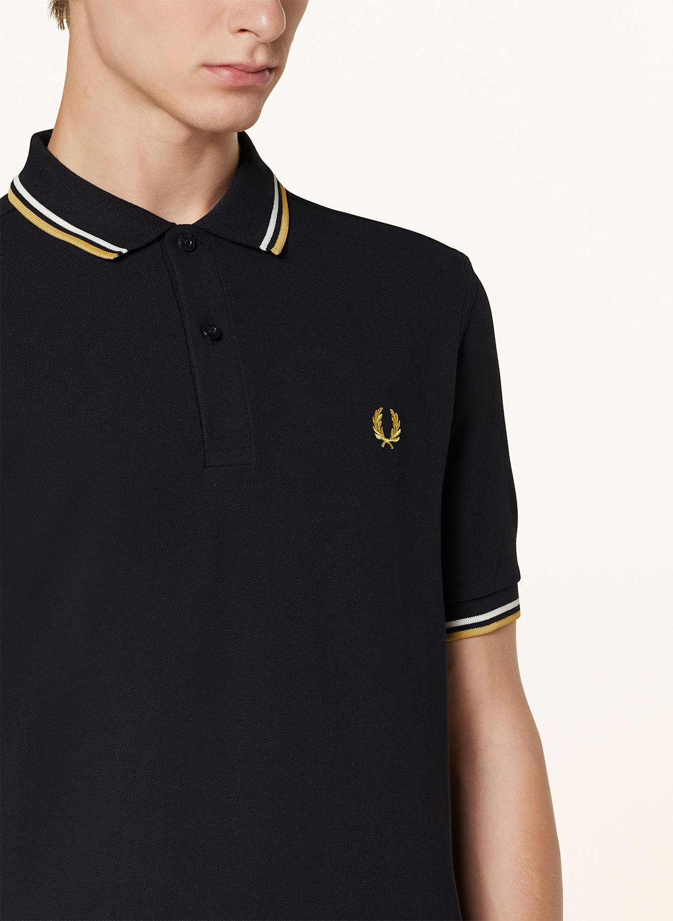 FRED PERRY Polokošile z piké, Barva: TMAVĚ MODRÁ/ REŽNÁ (Obrázek 4)