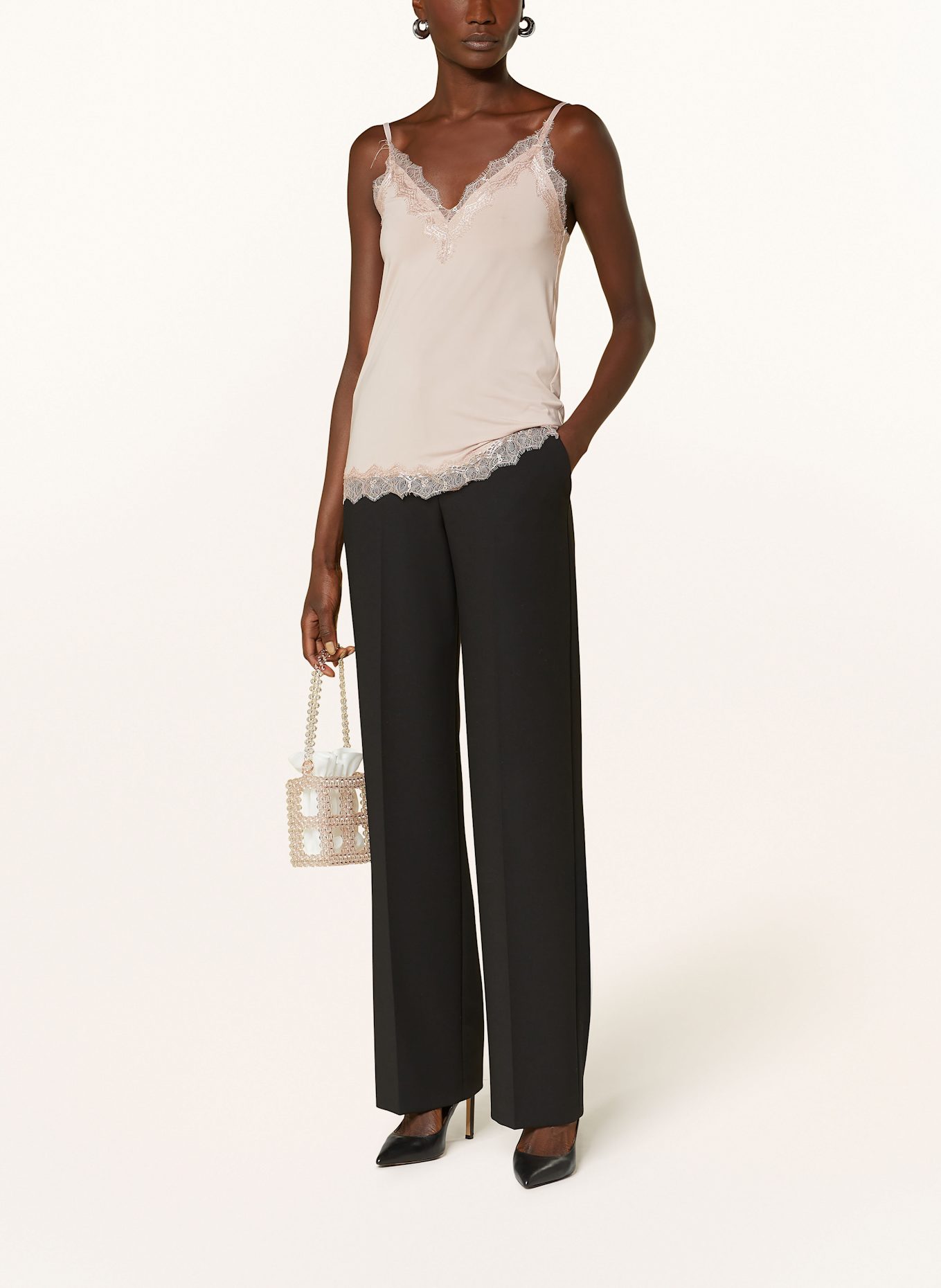 rosemunde Top BILLIE mit Spitze: BEIGE