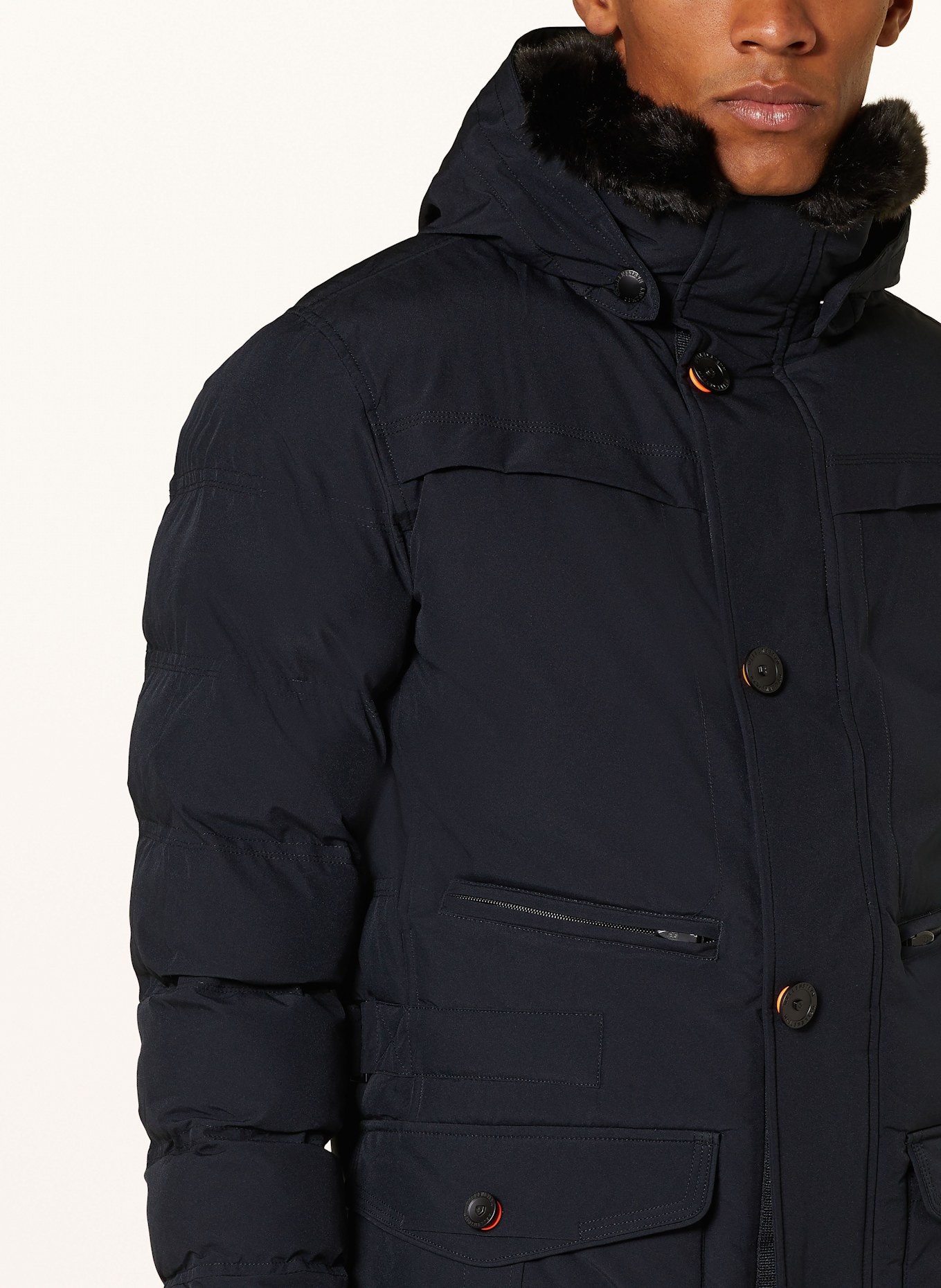 WELLENSTEYN Parka CASINO mit abnehmbarem Kunstfellbesatz: DUNKELBLAU