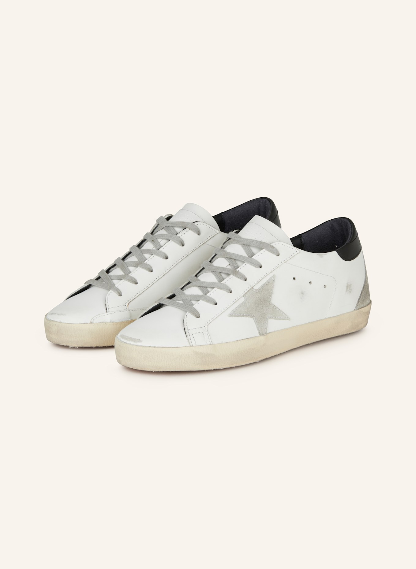 GOLDEN GOOSE Sneaker SUPER-STAR CLASSIC, Farbe: WEISS/ SCHWARZ/ GRAU (Bild 1)