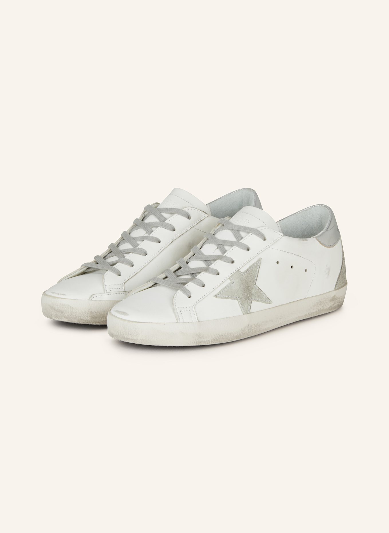 GOLDEN GOOSE Sneaker SUPER-STAR CLASSIC, Farbe: WEISS/ SILBER/ GRAU (Bild 1)