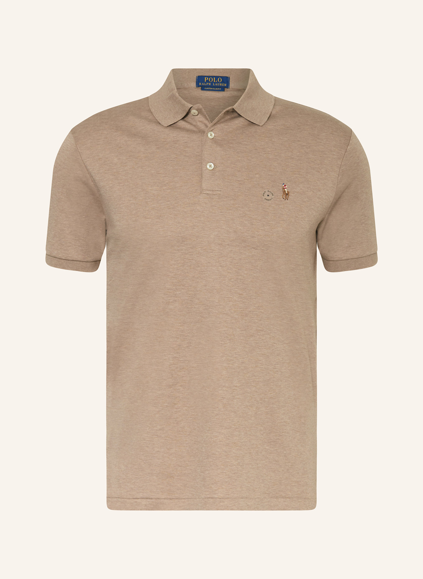 POLO RALPH LAUREN Jersey polo shirt custom slim fit, Color: LIGHT BROWN (Image 1)