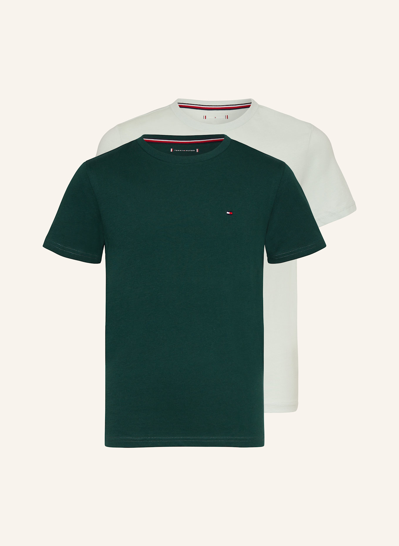 TOMMY HILFIGER 2er-Pack T-Shirts , Farbe: DUNKELGRÜN/ MINT (Bild 1)