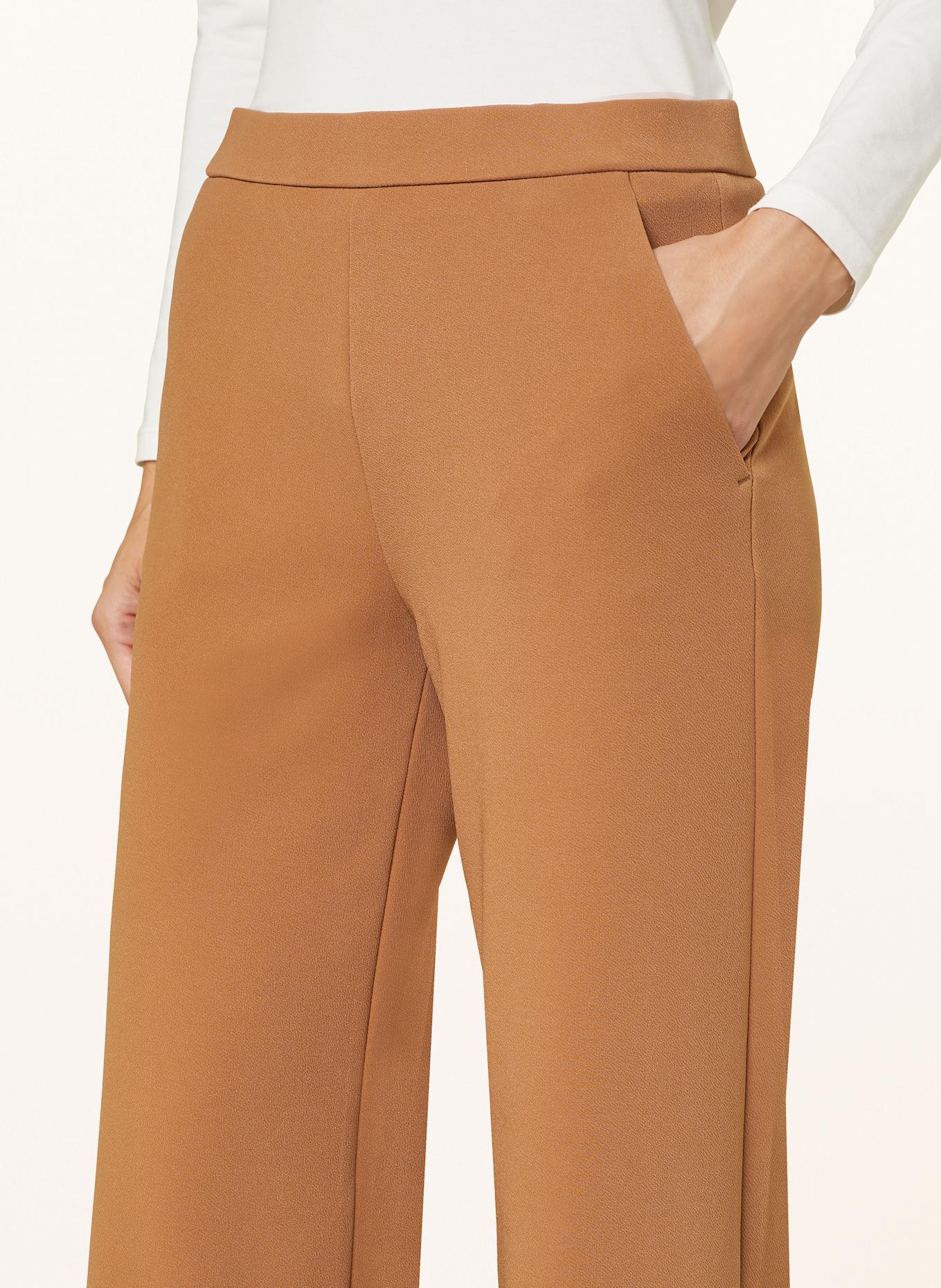 RAFFAELLO ROSSI Wide leg pants PALINA, Color: LIGHT BROWN (Image 5)