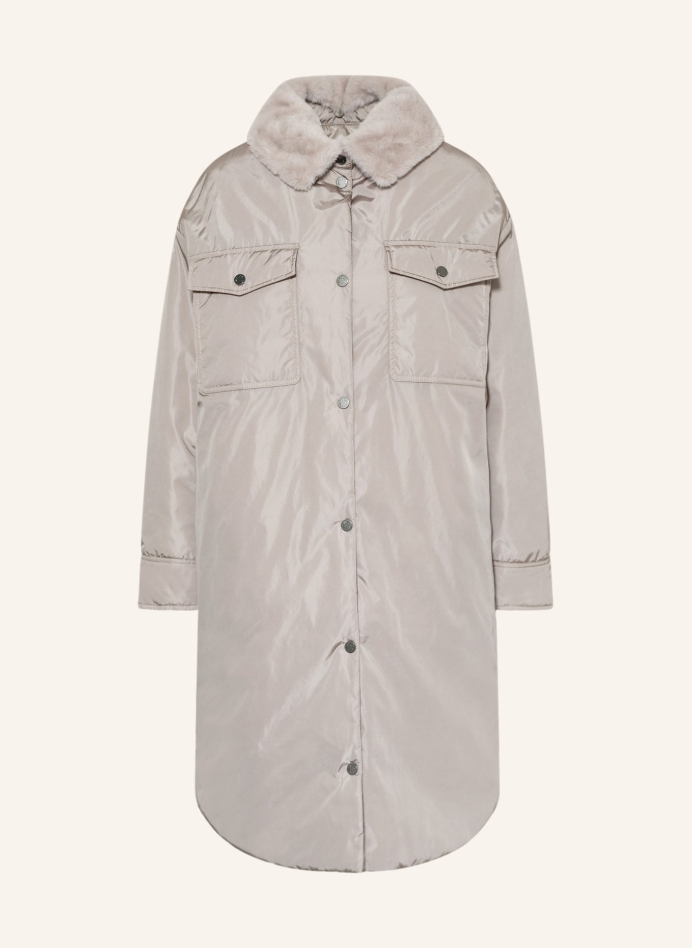 MONCLER Kurtka ze sztucznym futrem: SZAROBRĄZOWY