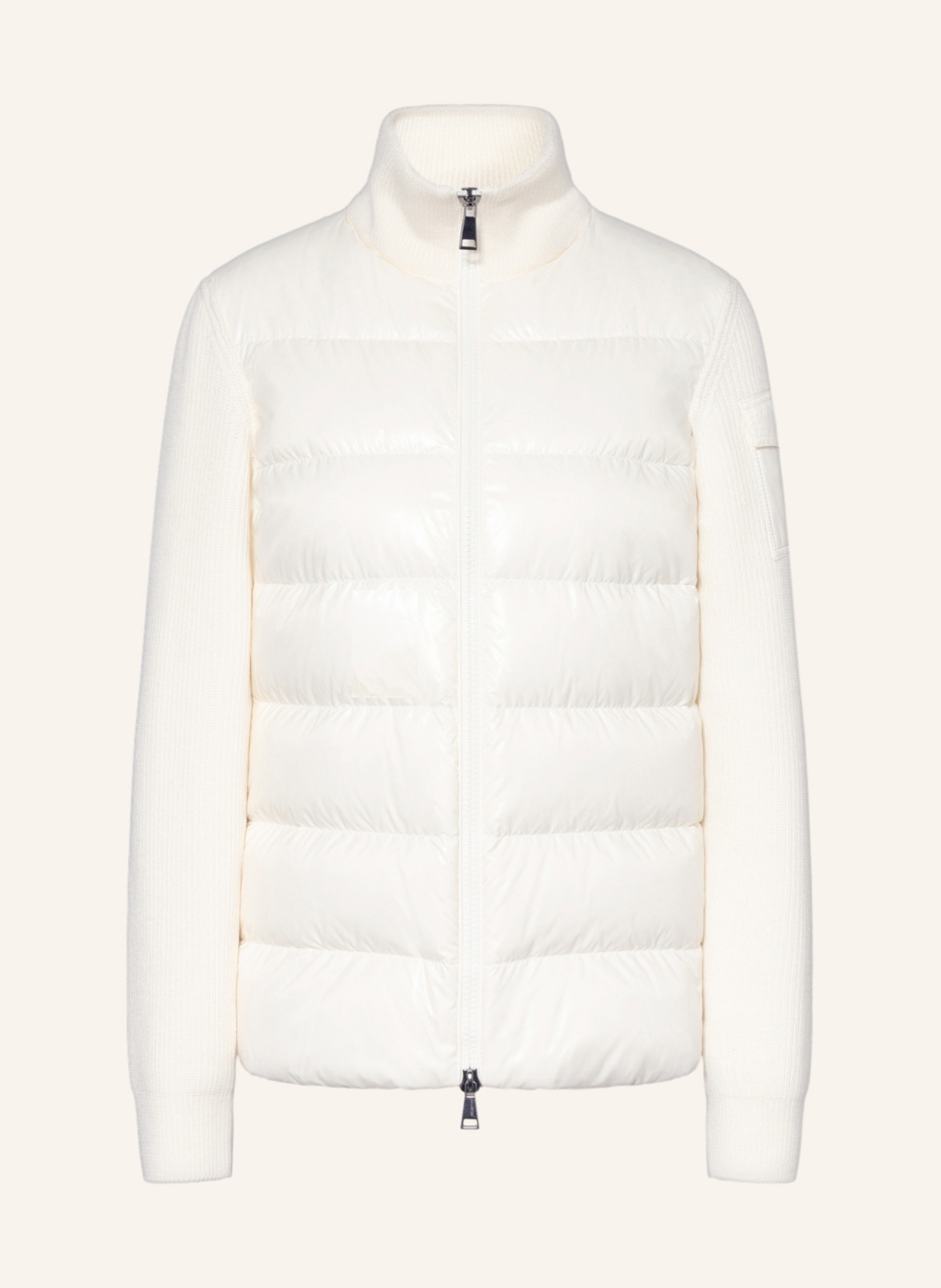 MONCLER Cardigan in mixed materials: ECRU