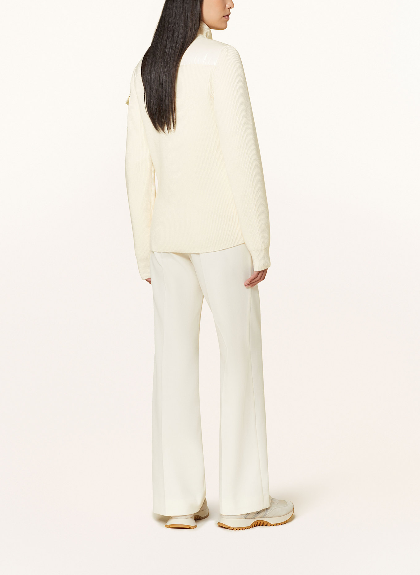 MONCLER Cardigan in mixed materials: ECRU