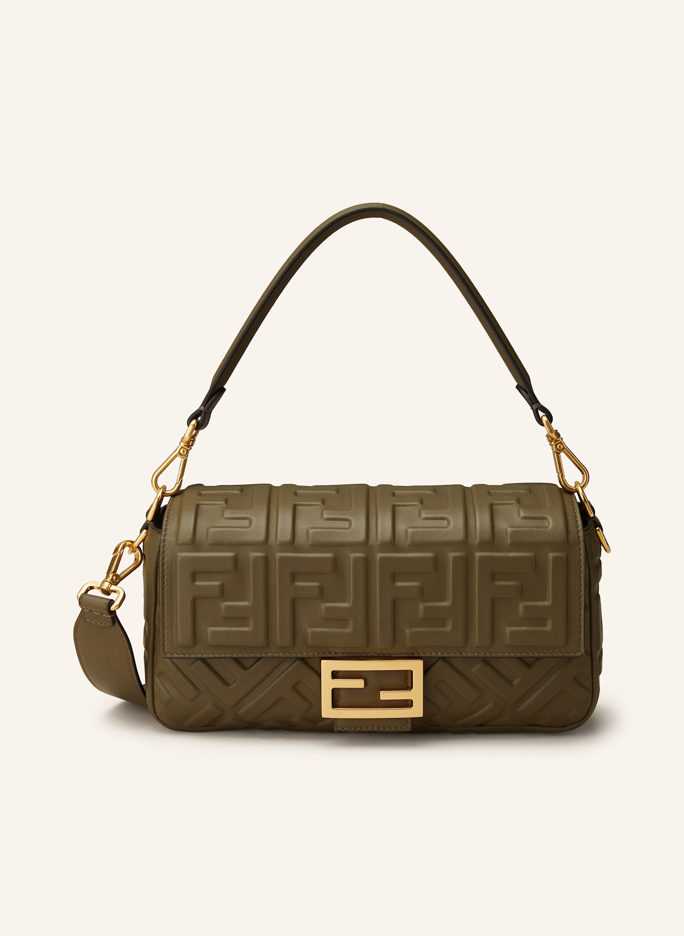 FENDI Schultertasche BAGUETTE MEDIUM in dunkelgrun