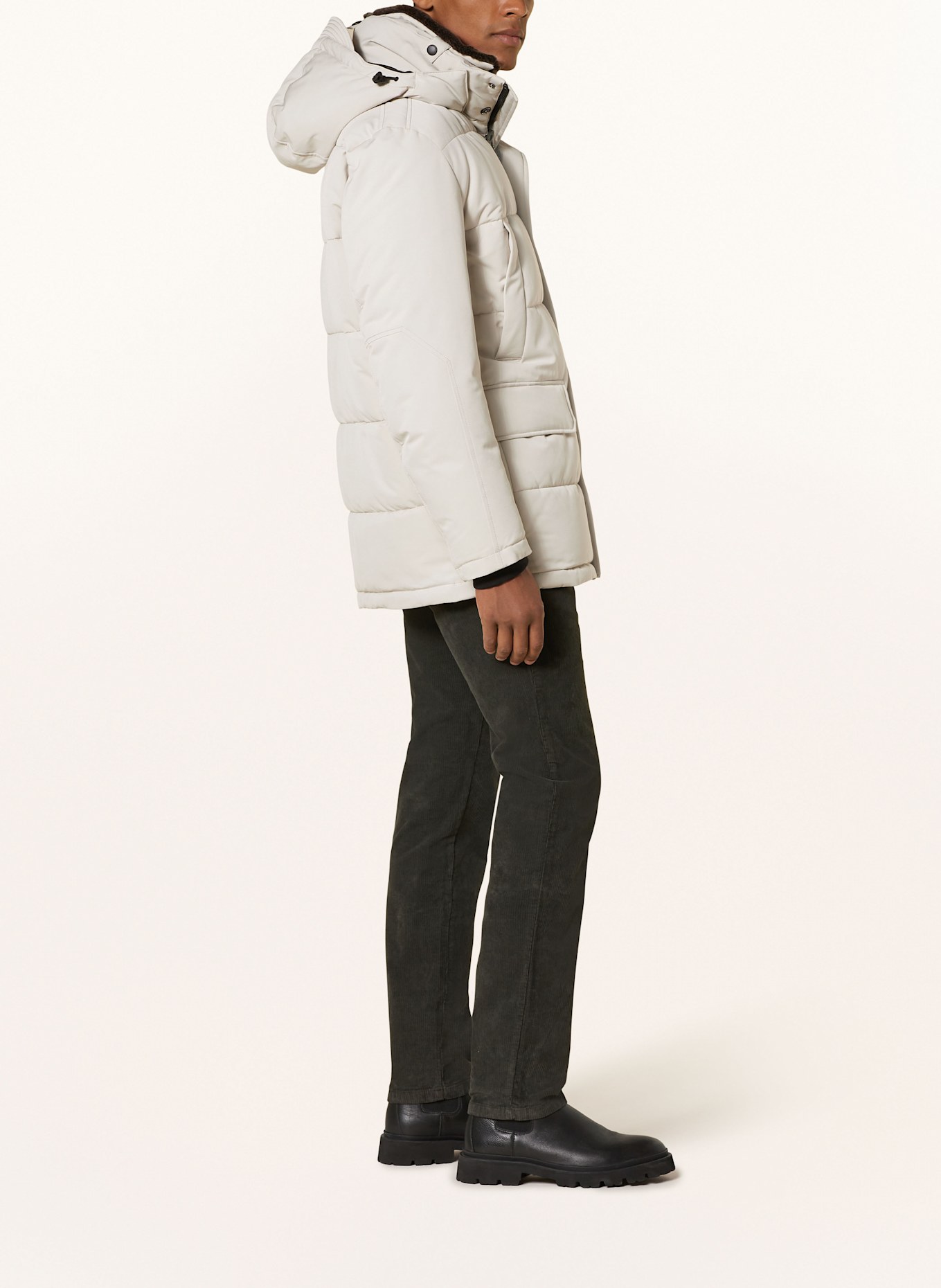 STRELLSON Parka PLAZA 2.0 mit Kunstpelz: CREME