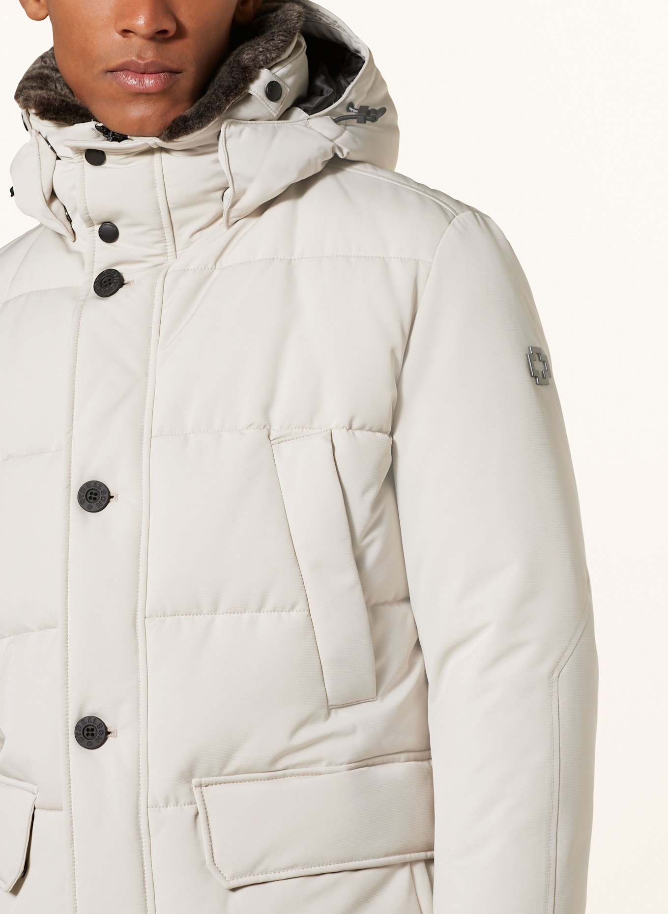 STRELLSON Parka PLAZA 2.0 mit Kunstpelz: CREME