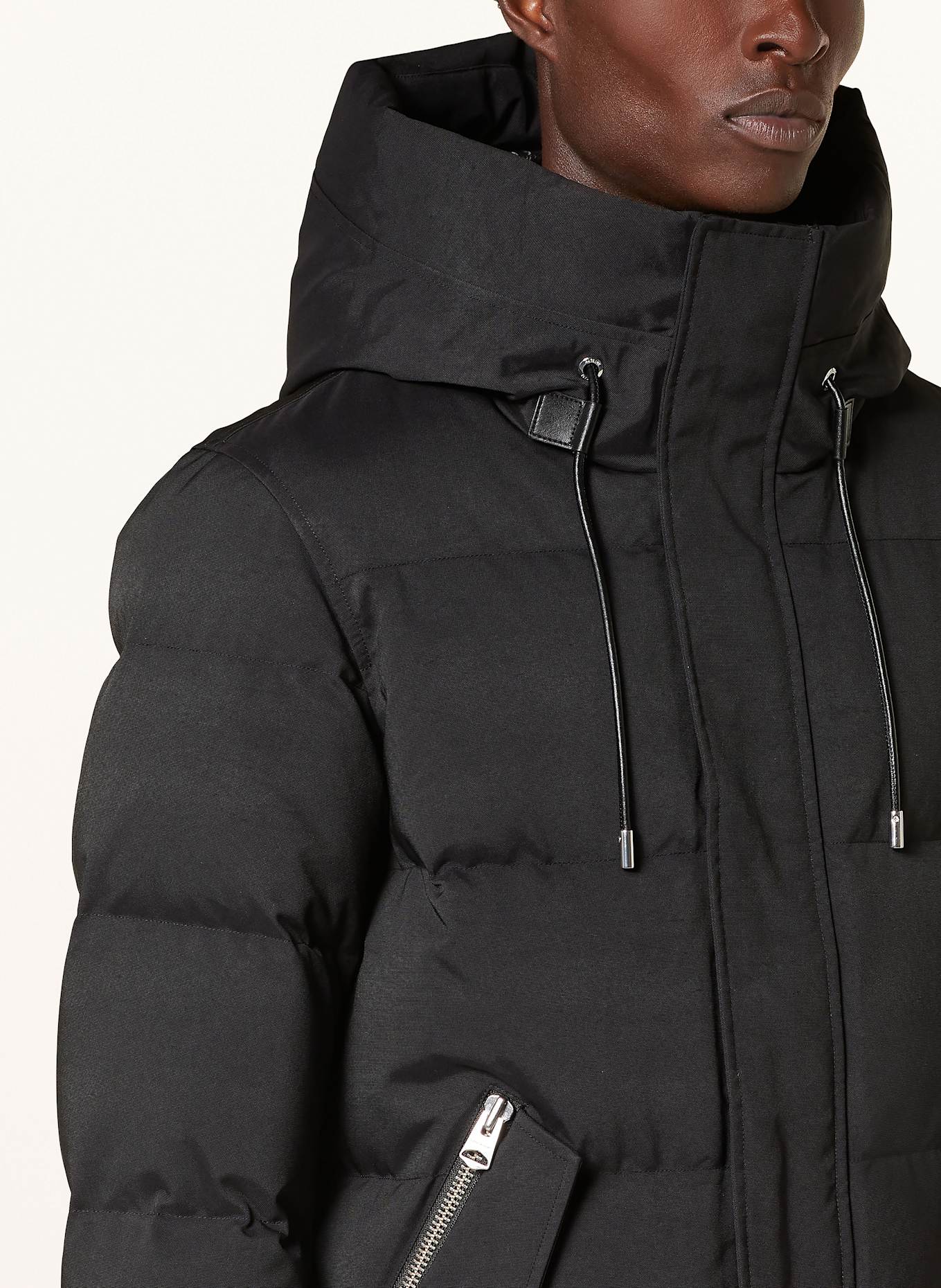 Black mackage with grey fur cheap