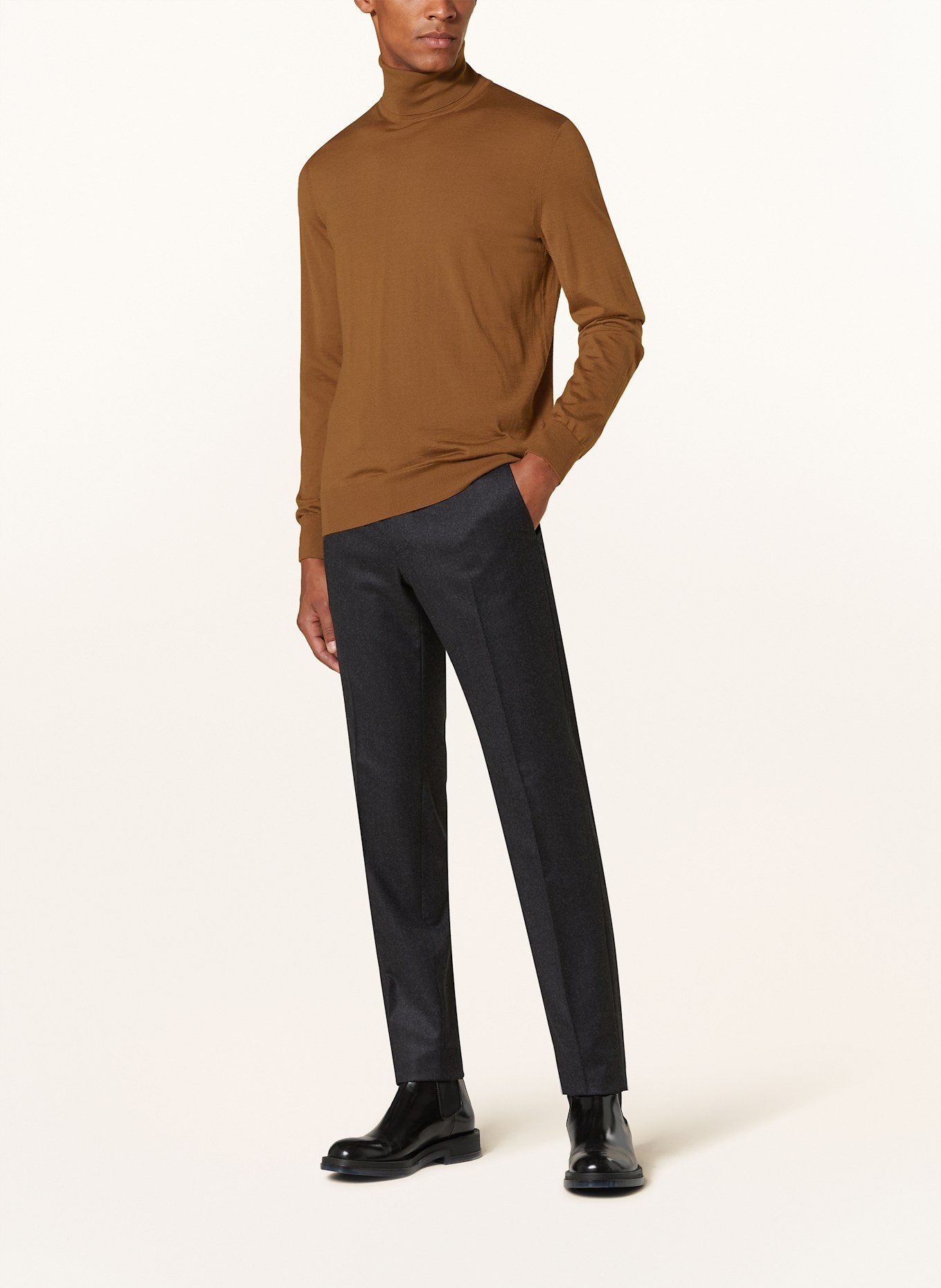 ZEGNA Cashmere-Pullover mit Seide: BEIGE