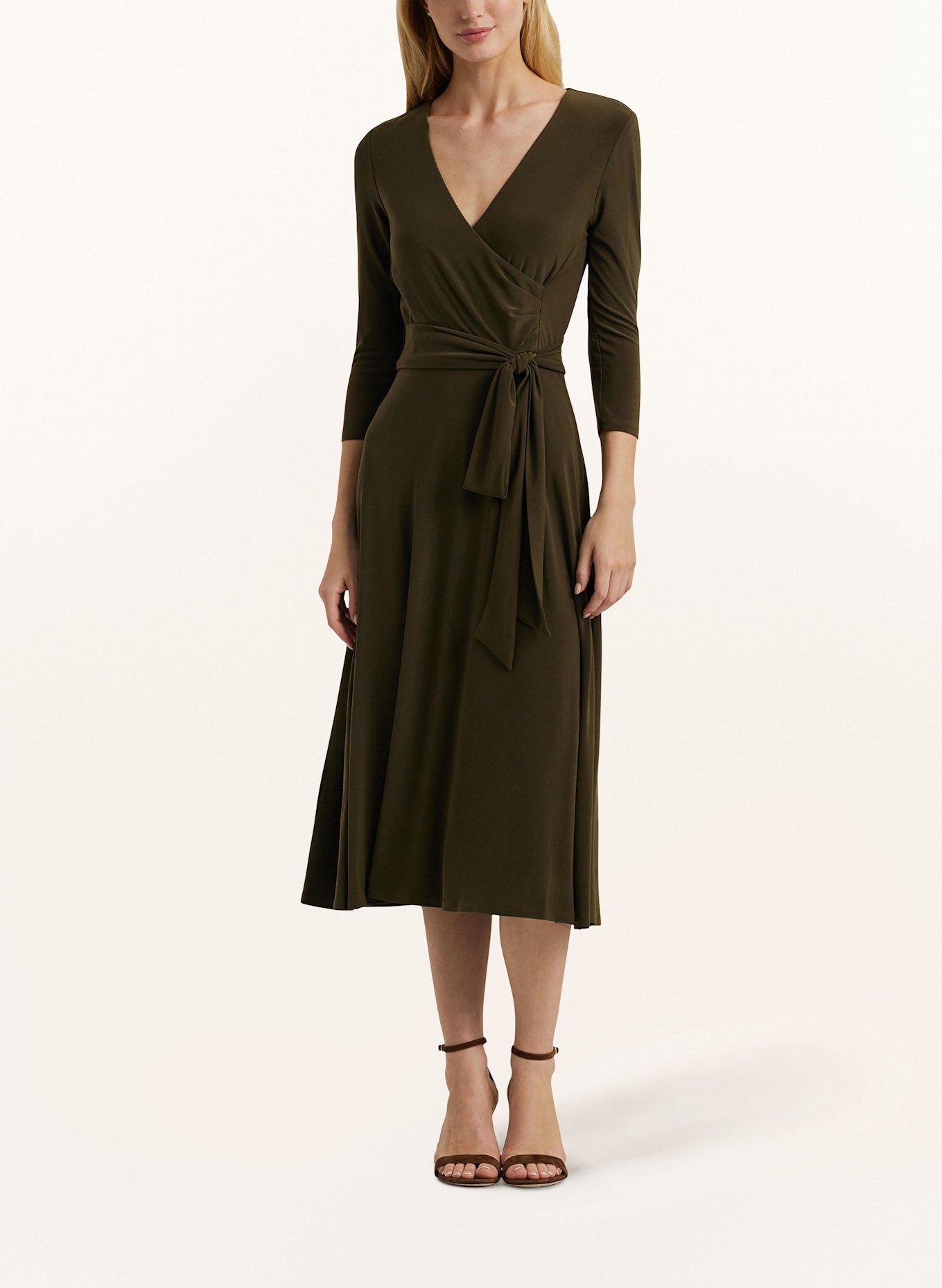 LAUREN RALPH LAUREN Kleid mit 3/4-Arm: KHAKI
