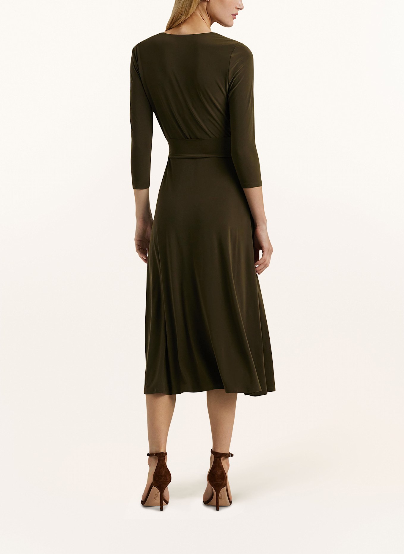 LAUREN RALPH LAUREN Kleid mit 3/4-Arm: KHAKI