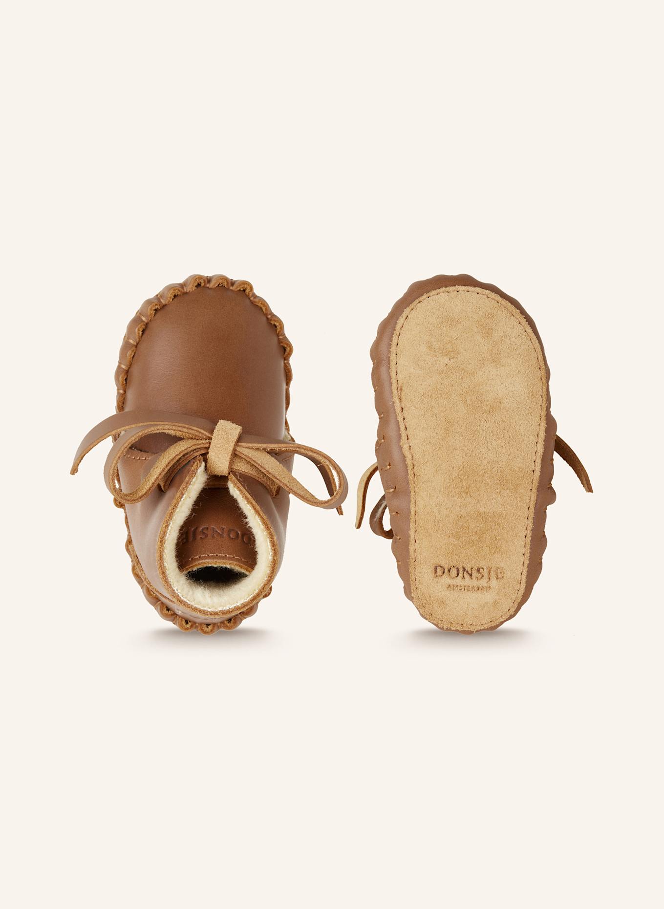 DONSJE Krabbelschuhe PINA CLASSIC LINING: BRAUN