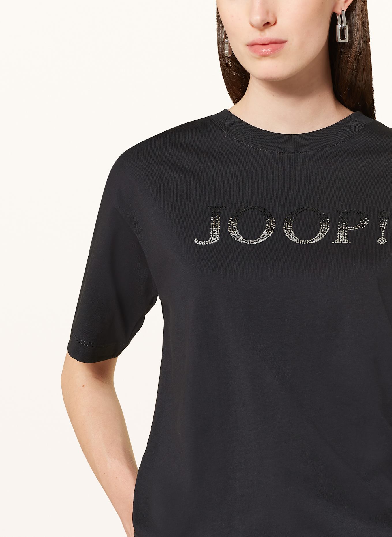 JOOP! T-shirt with sequins, Color: BLACK (Image 4)