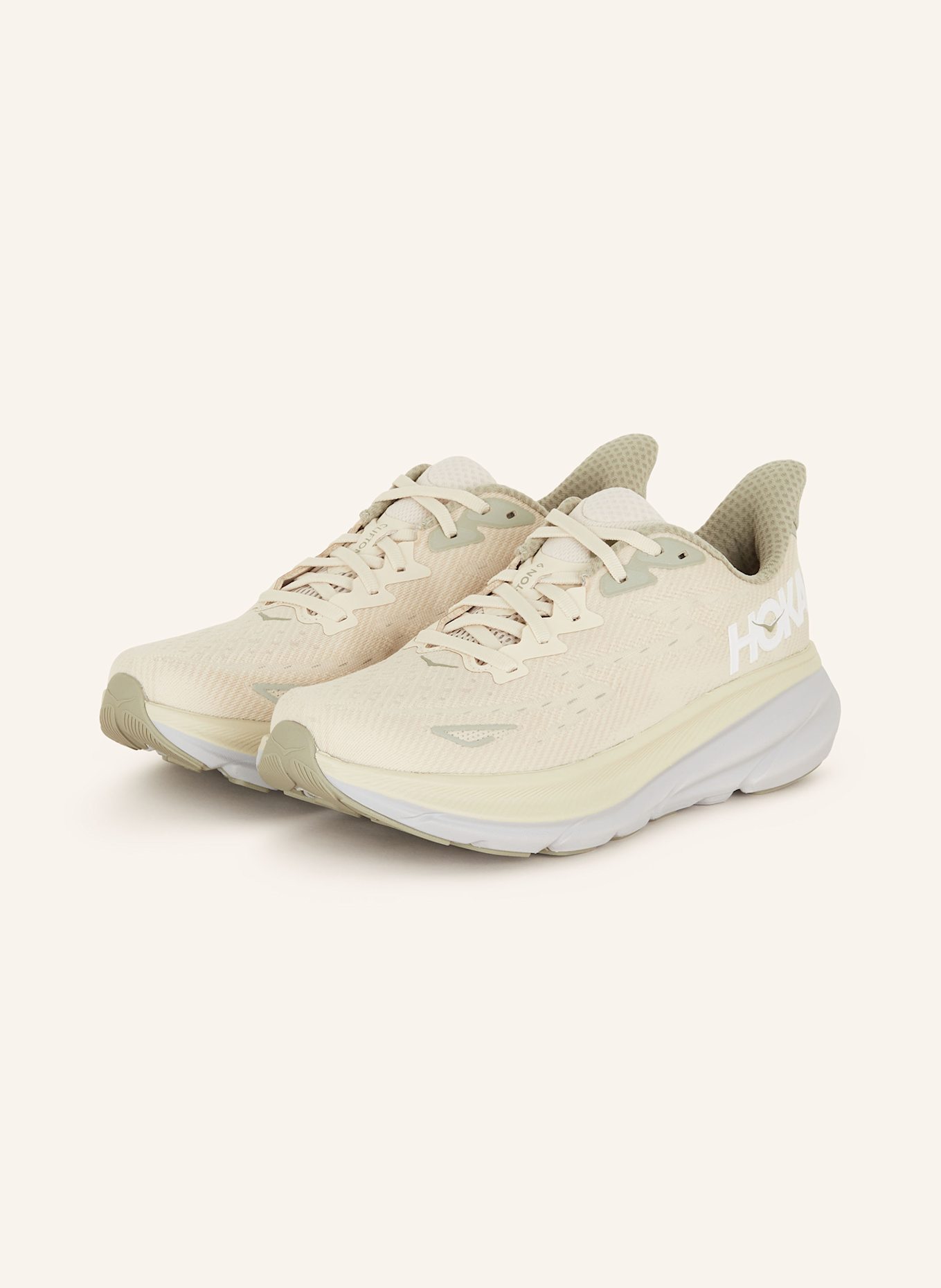 HOKA Running shoes CLIFTON 9, Color: CREAM/ ECRU (Image 1)