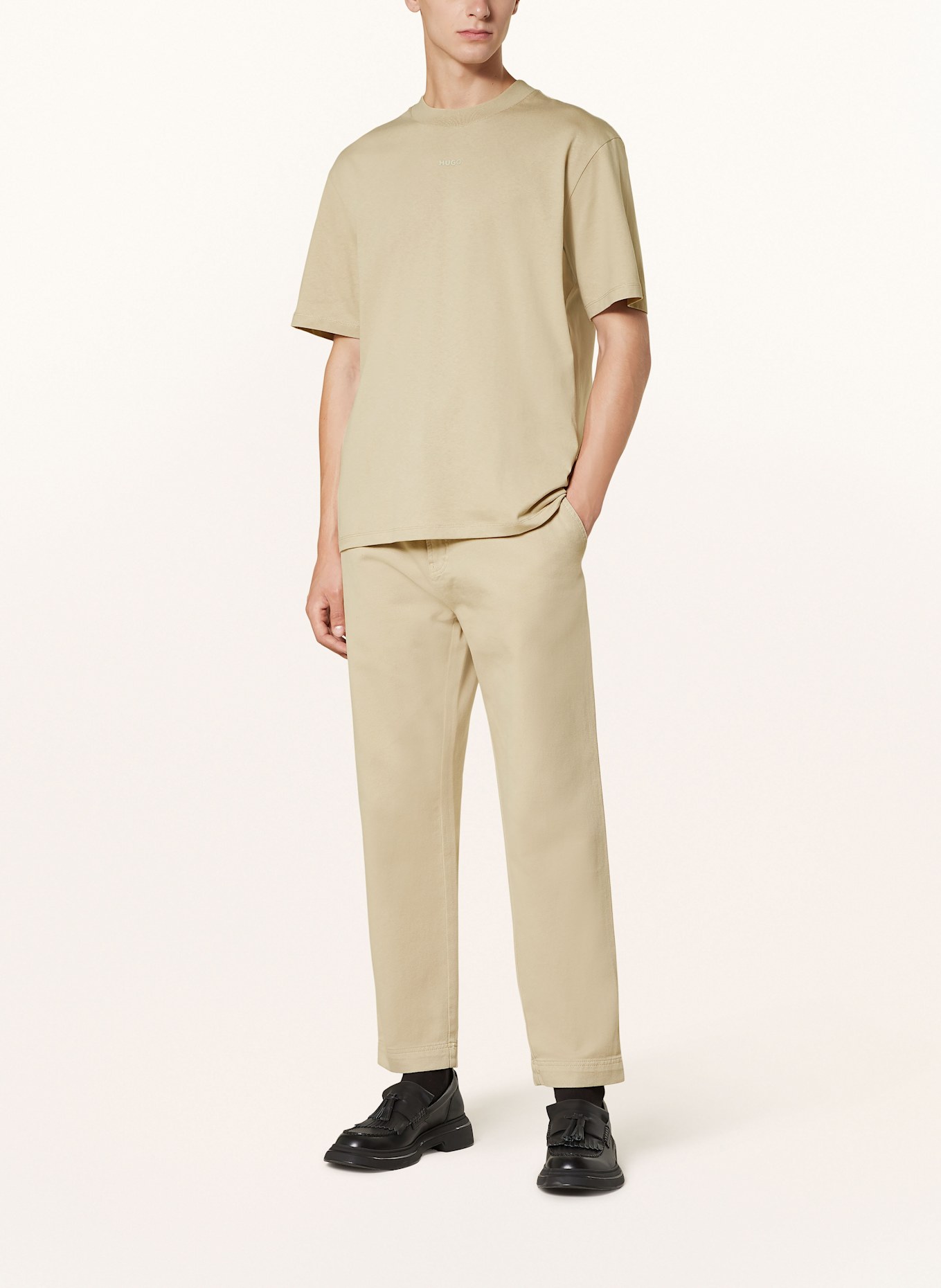 HUGO T-shirt DAPOLINO: MARRON CLAIR