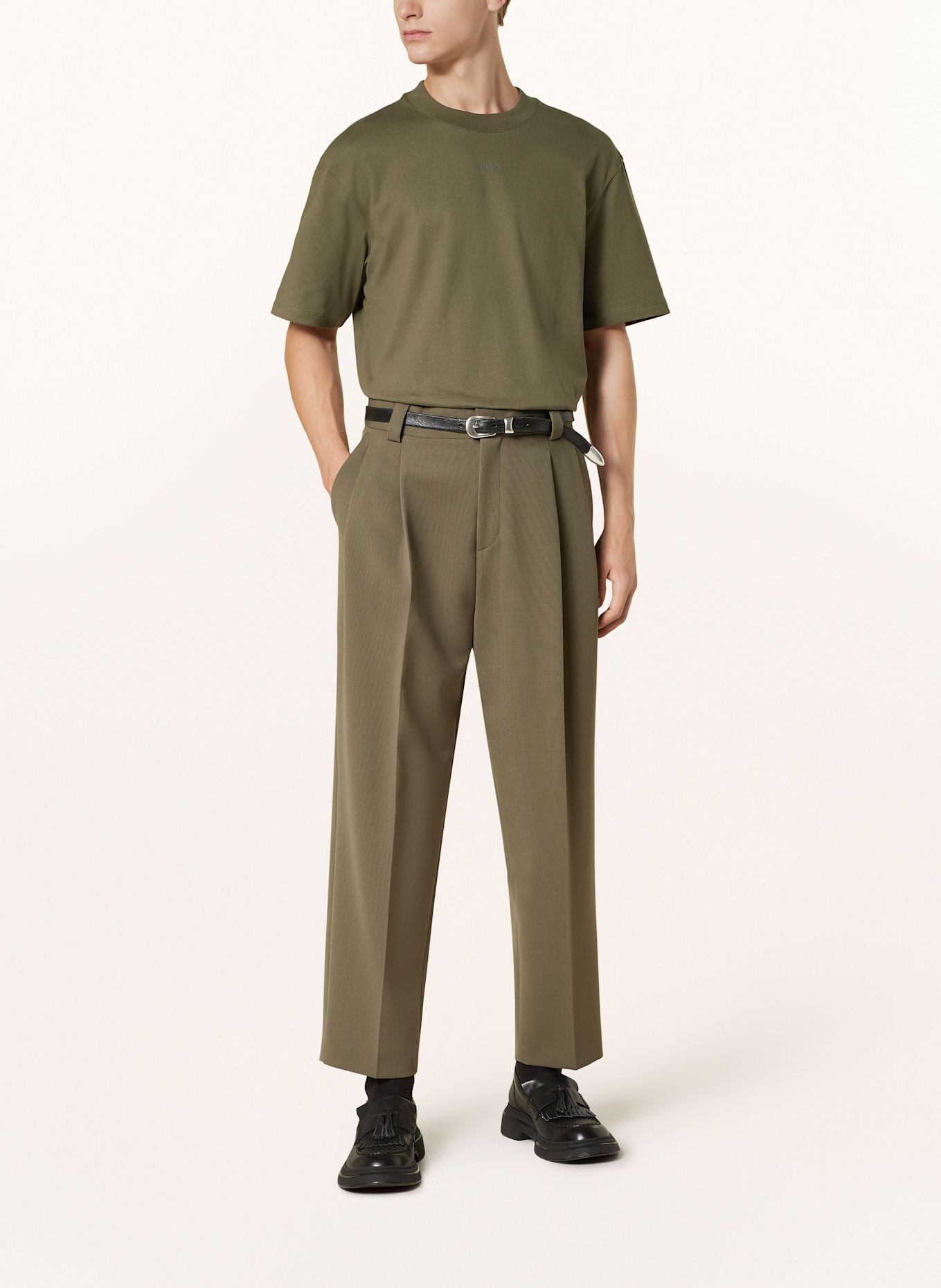 HUGO T-shirt DAPOLINO, Color: OLIVE (Image 2)