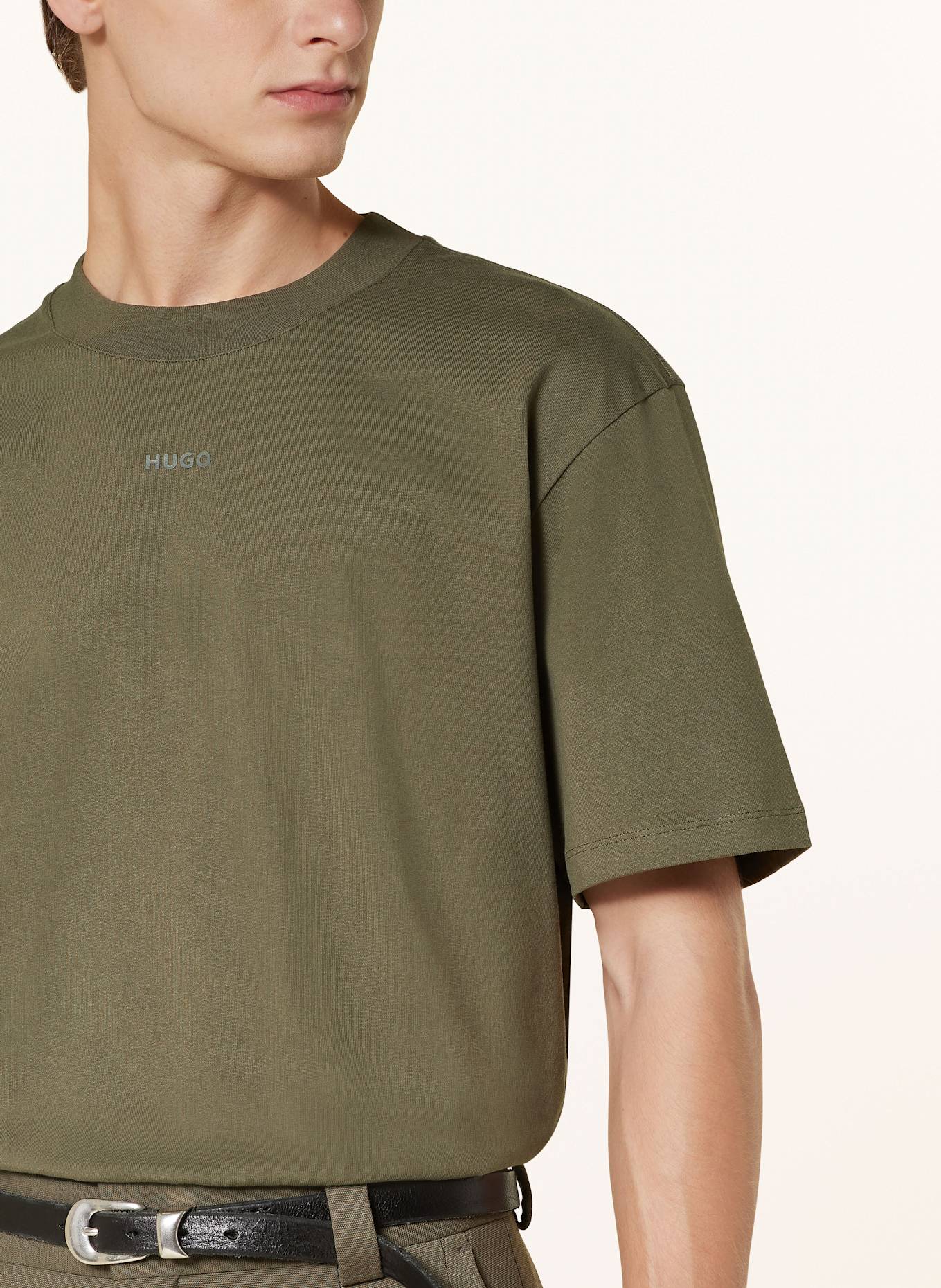 HUGO T-shirt DAPOLINO, Color: OLIVE (Image 4)