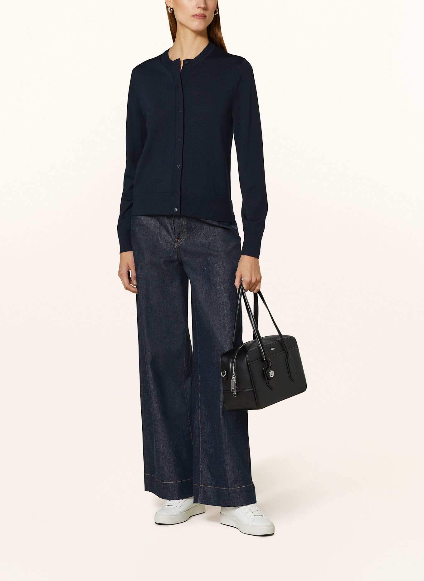 BOSS Cardigan FADENASI: DARK BLUE