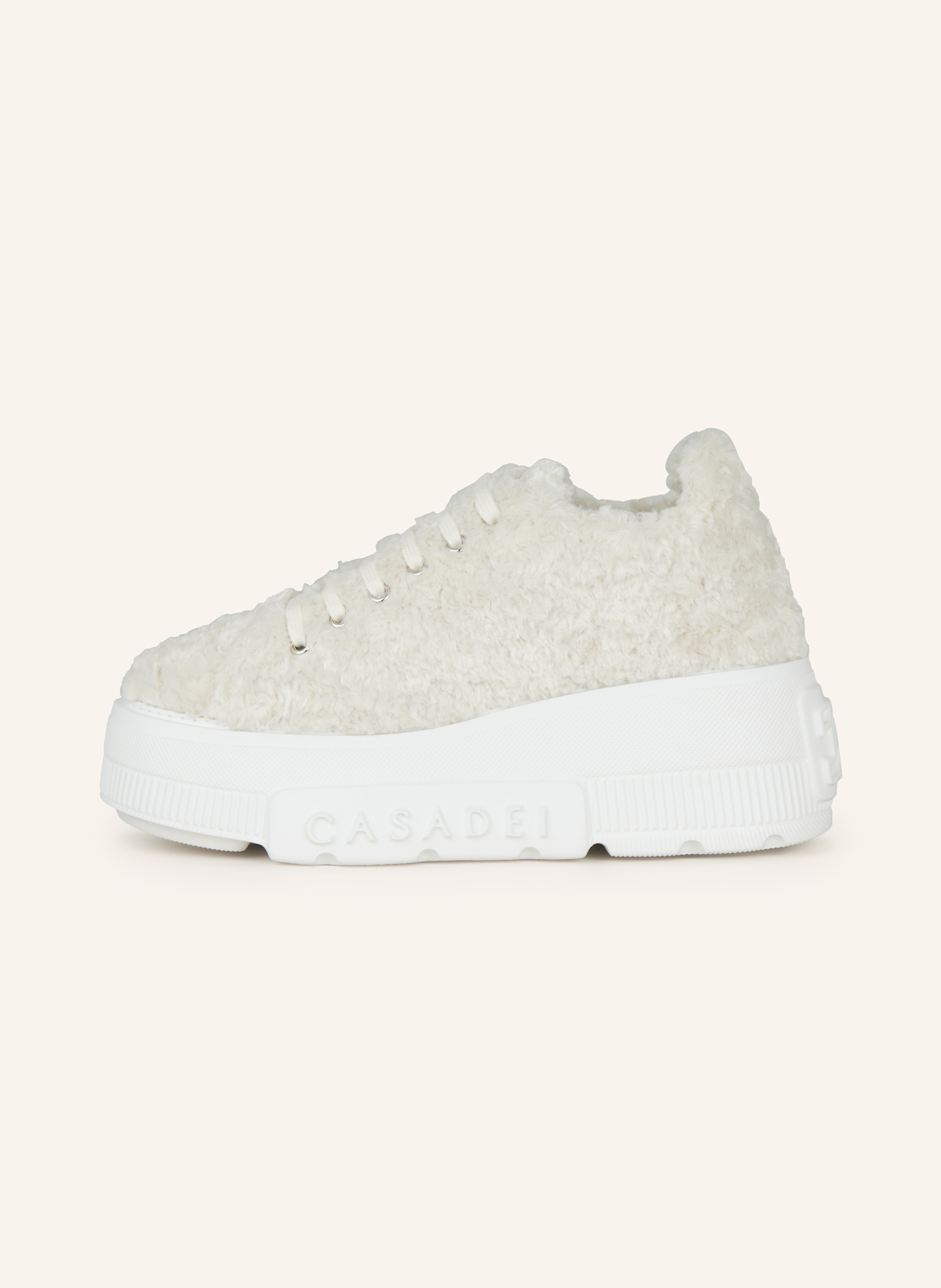 CASADEI Sneaker NEXUS SENALES mit Teddyfell: ECRU