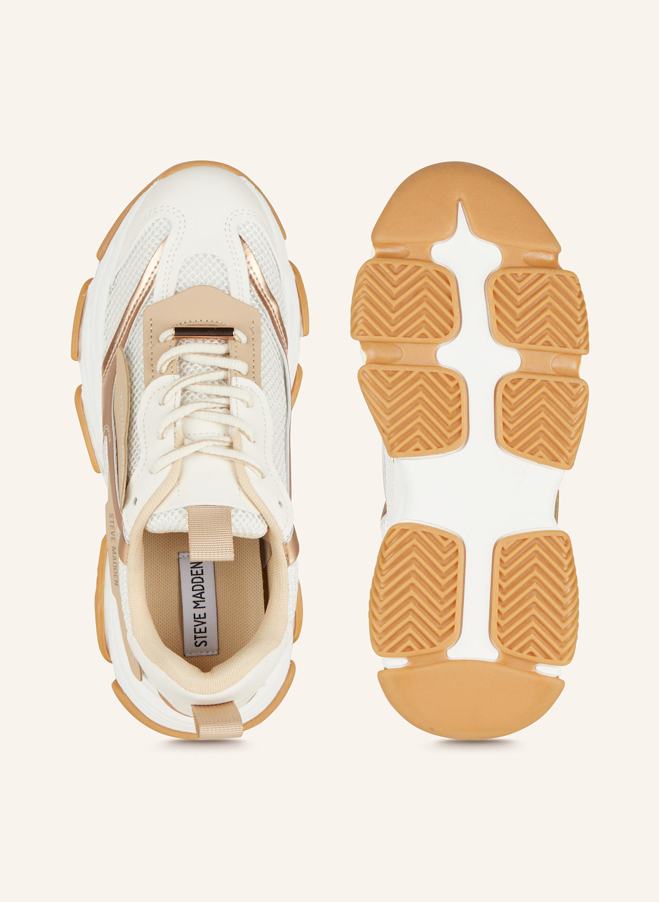 STEVE MADDEN Sneaker POSSESSION-E: WEISS / BEIGE