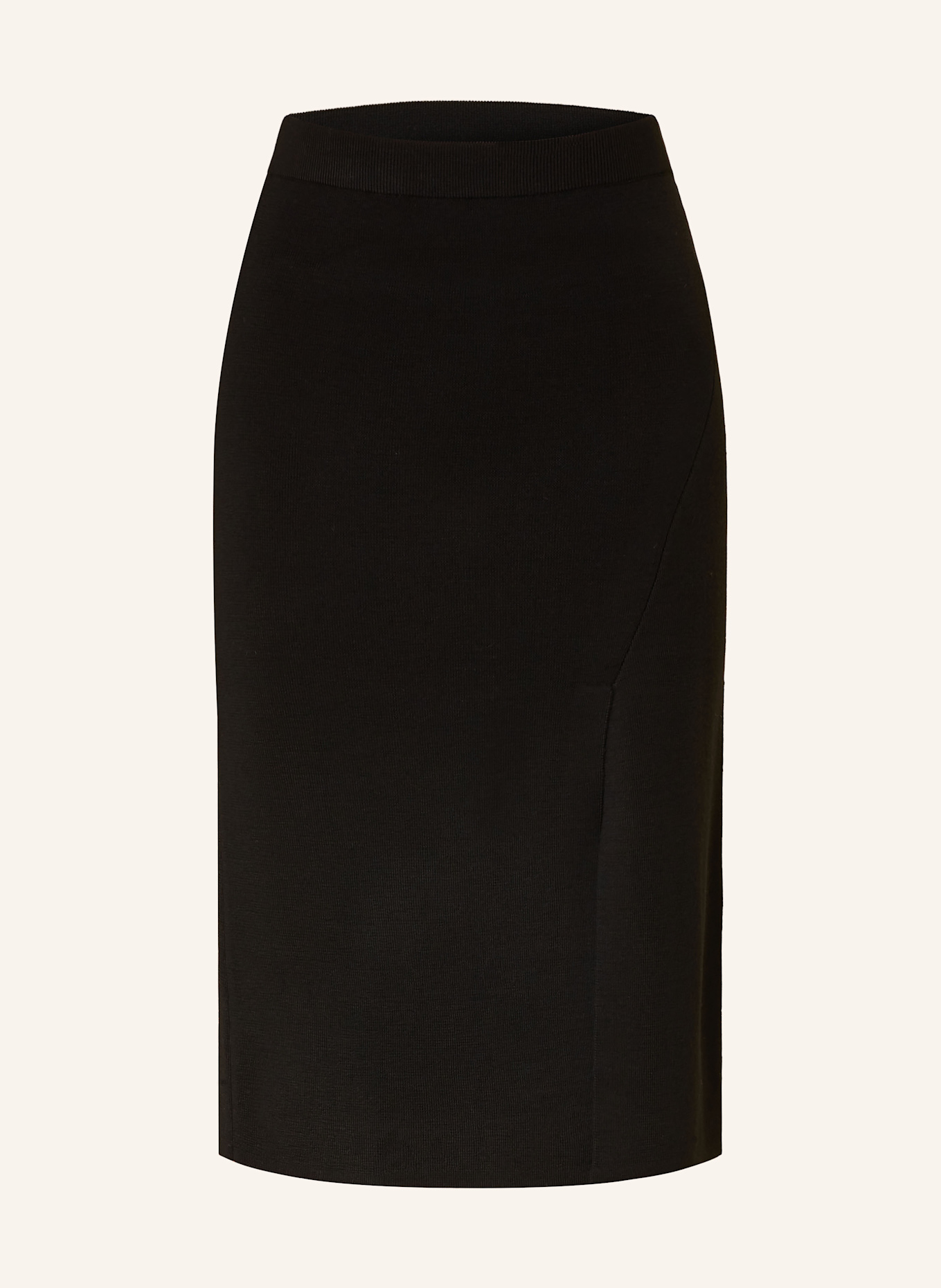 REPEAT Strickrock aus Merinowolle: SCHWARZ