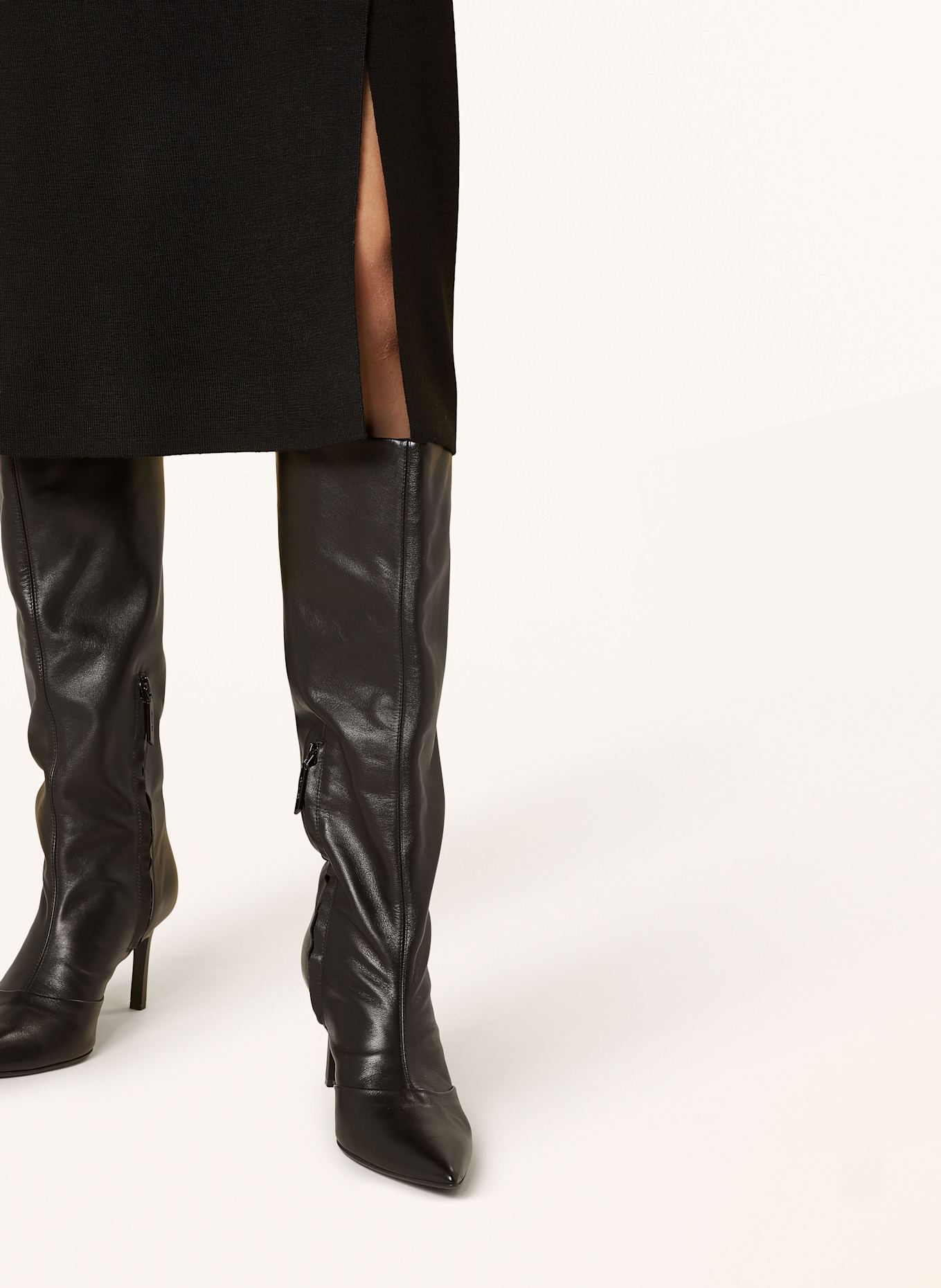 REPEAT Strickrock aus Merinowolle: SCHWARZ